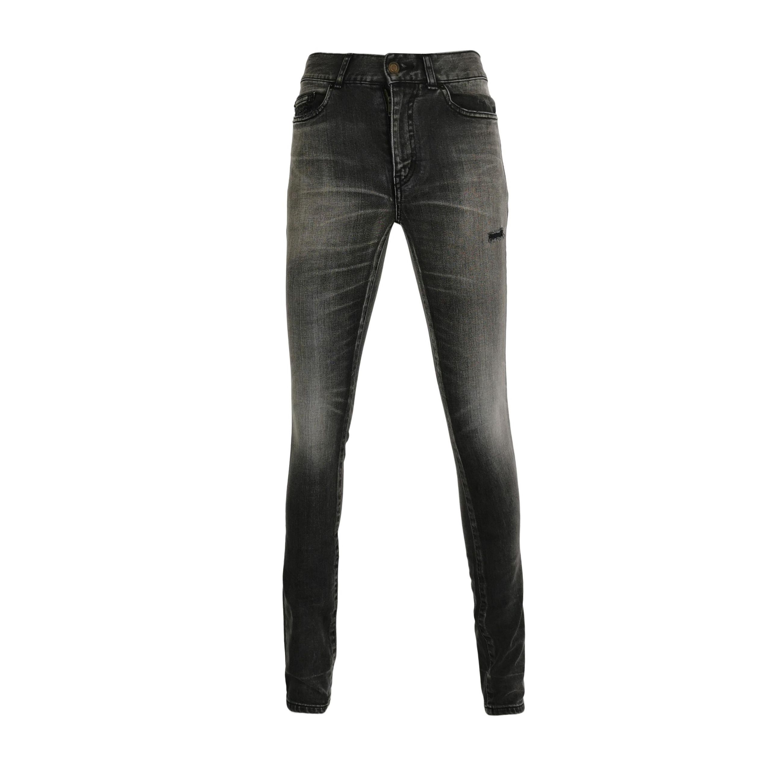 Saint Laurent Paris Saint Laurent Faded Gray Slim Denim Jeans 27 Size US 27 - 2 Thumbnail