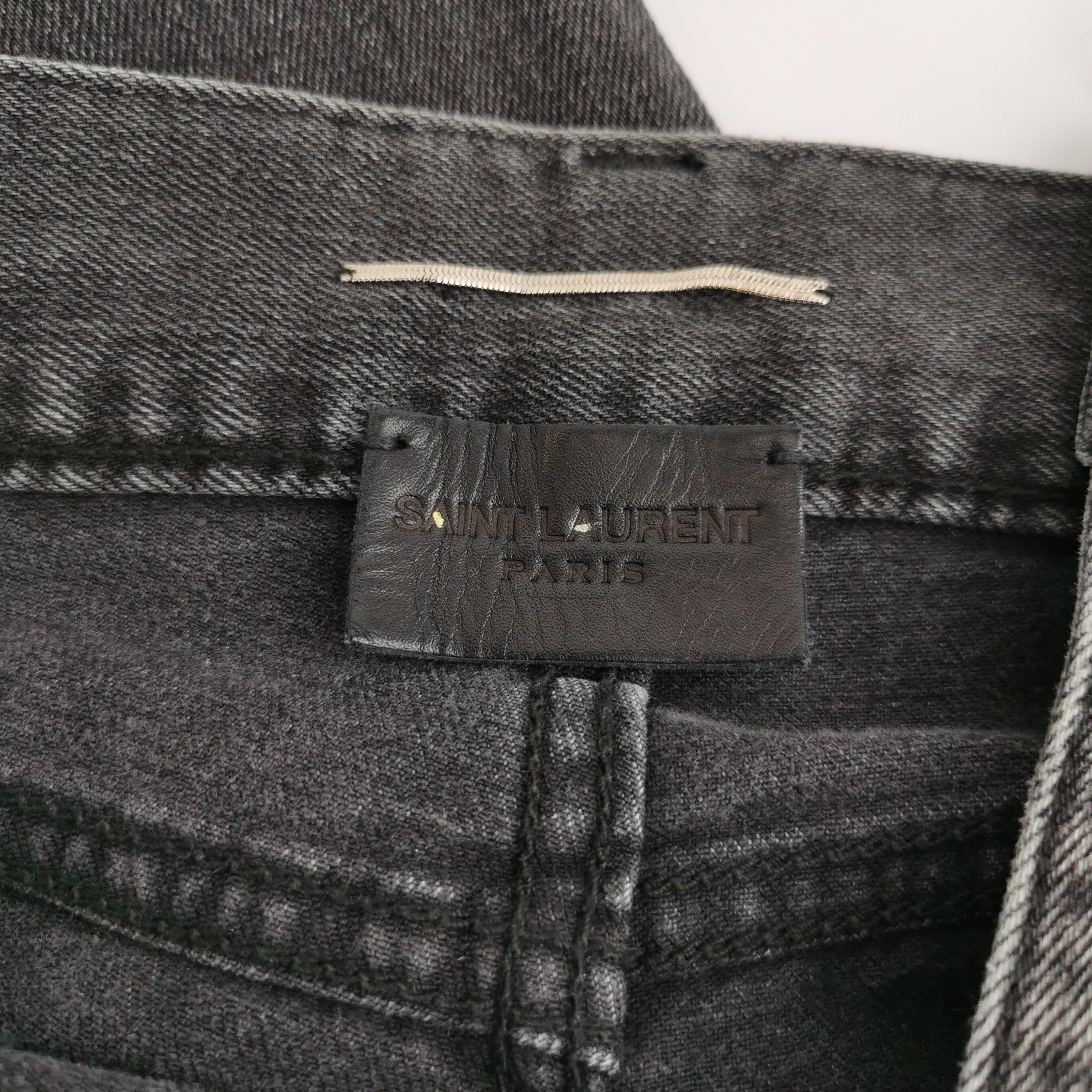 Saint Laurent Paris Saint Laurent Faded Gray Slim Denim Jeans 27 Size US 27 - 6 Thumbnail