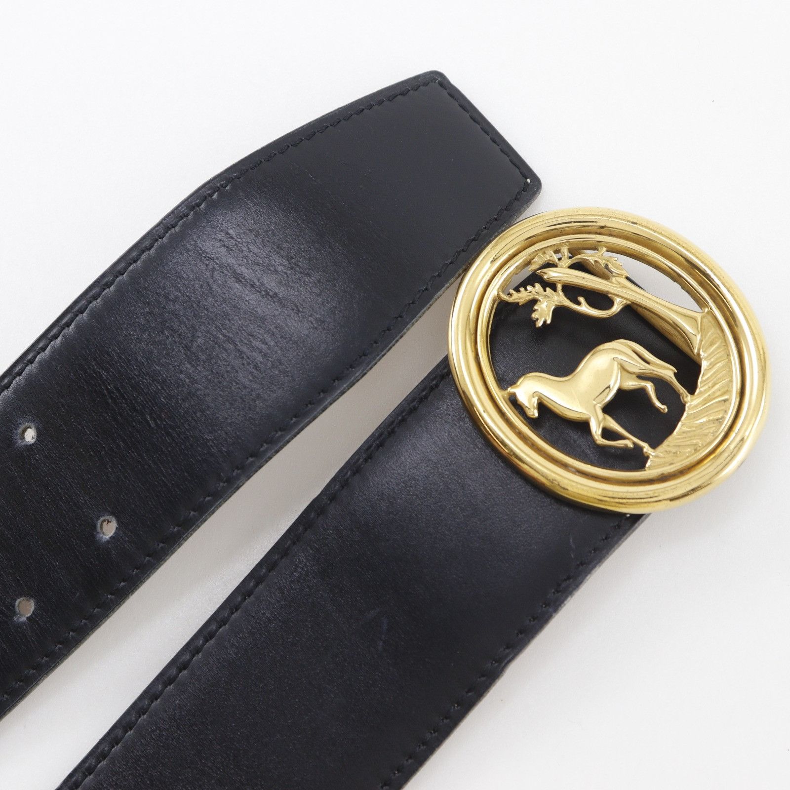 Hermes Hermes Hermes Horse Buckle Leather Reversible Belt Leather Belt J DUTY FREE for USA Size ONE SIZE - 4 Thumbnail