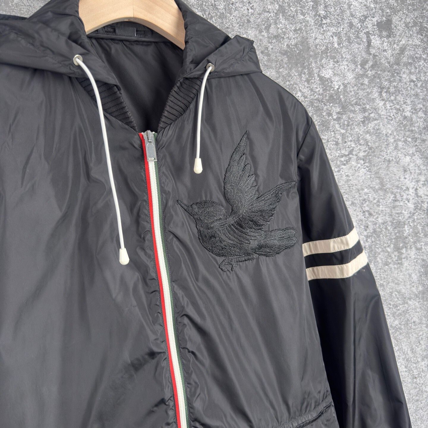 Gucci Gucci Embroidered Striped Black Light Jacket m Men Size US M / EU 48-50 / 2 - 2 Thumbnail