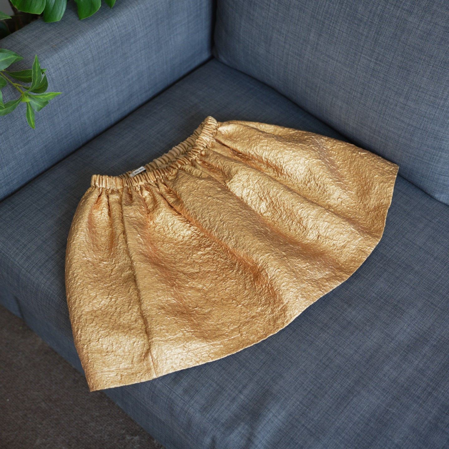 Miu Miu Miu Miu Casual Gold Skirt 36 Women Size 36" / US 14 / IT 50 - 6 Thumbnail