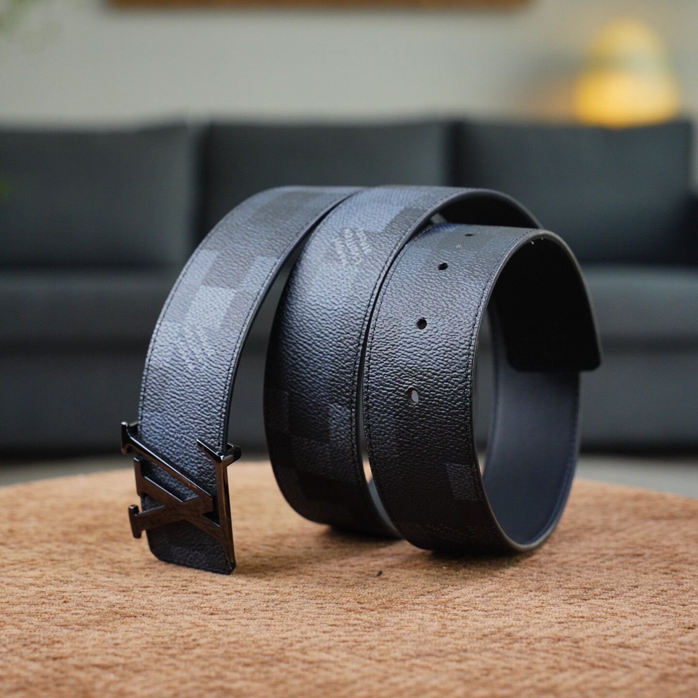 Louis Vuitton Louis Vuitton Checkered Black Belt one size Men Size ONE SIZE - 2 Thumbnail