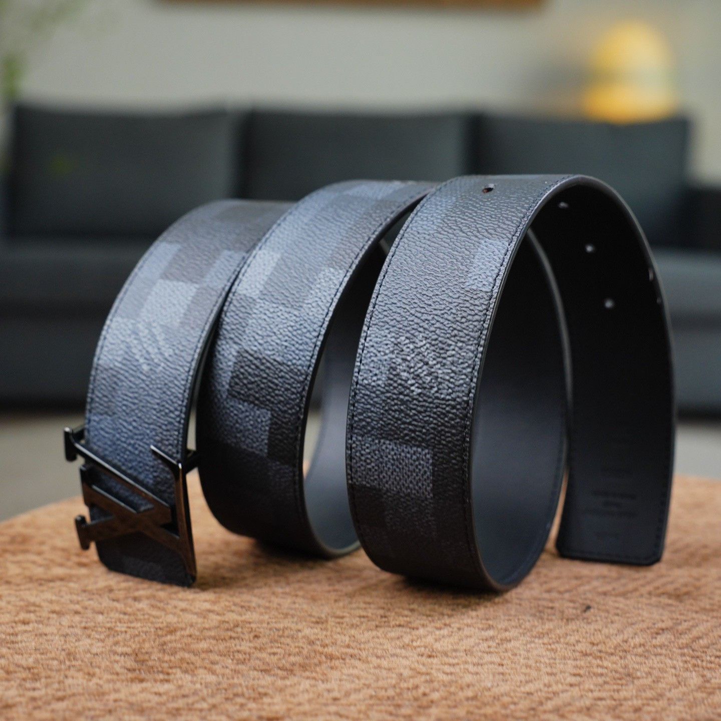 Louis Vuitton Louis Vuitton Checkered Black Belt one size Men Size ONE SIZE - 3 Thumbnail