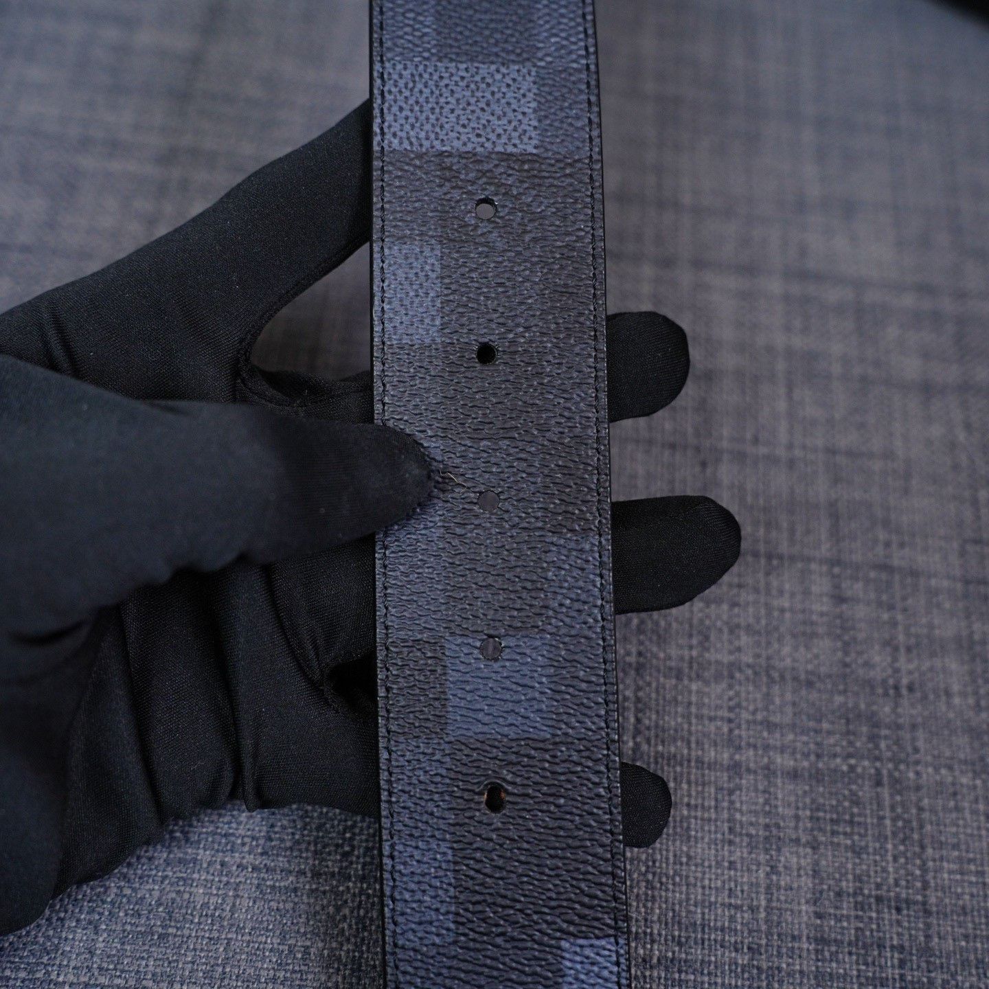 Louis Vuitton Louis Vuitton Checkered Black Belt one size Men Size ONE SIZE - 7 Thumbnail