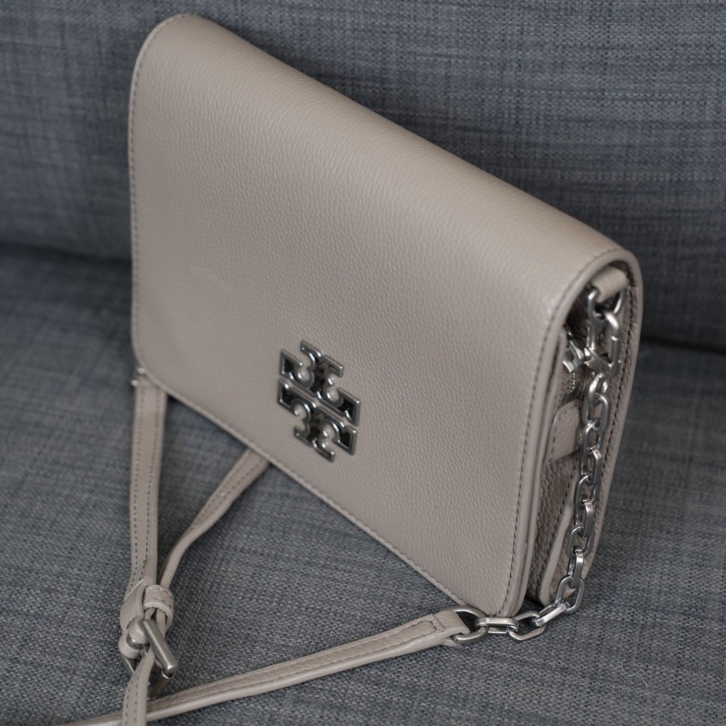 Tory Burch Tory Burch Leather Gray Shoulder Bag OS Women Size ONE SIZE - 3 Thumbnail
