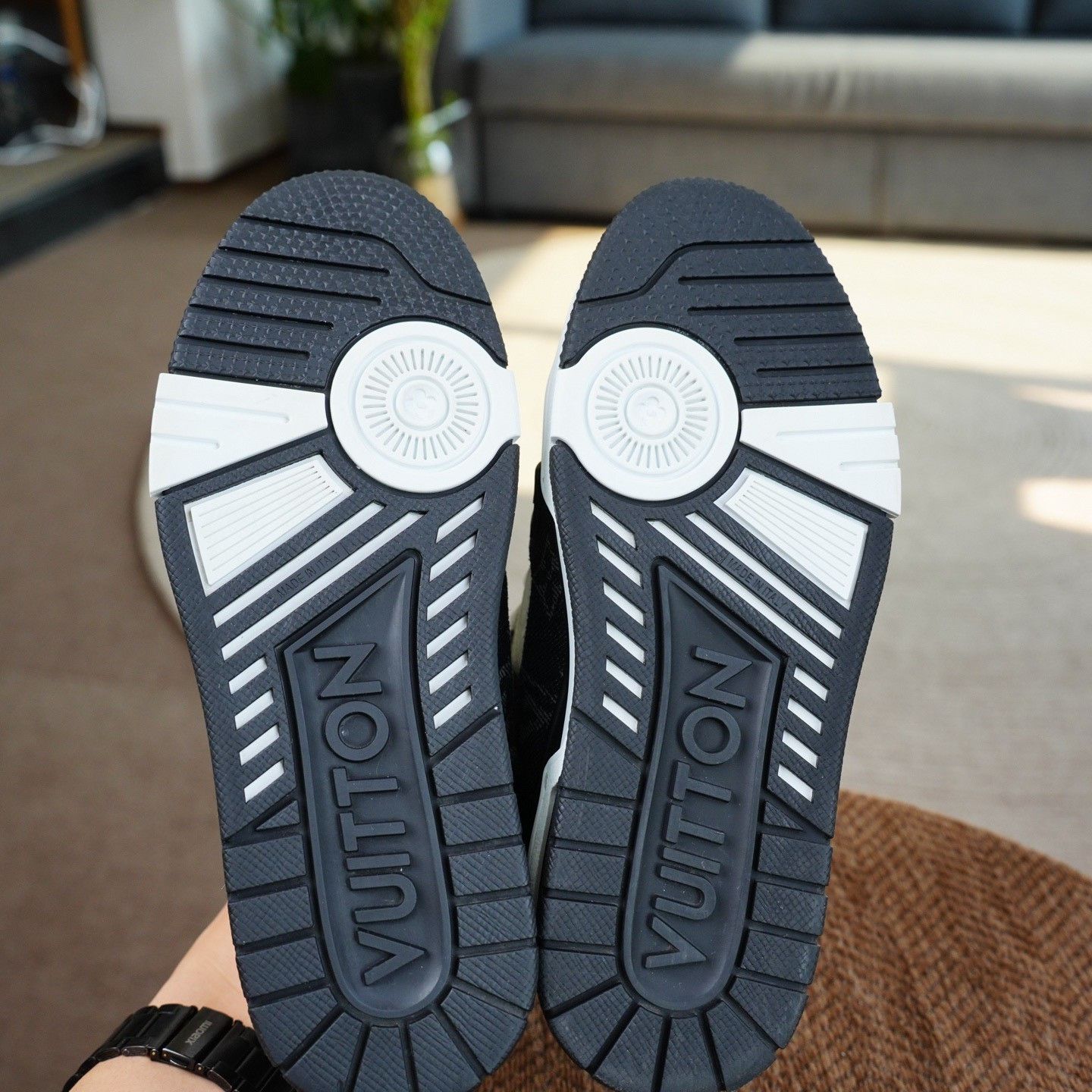 Louis Vuitton Louis Vuitton Training Denim Black Lowtop Sneakers Women Size US 6 / IT 36 - 7 Thumbnail