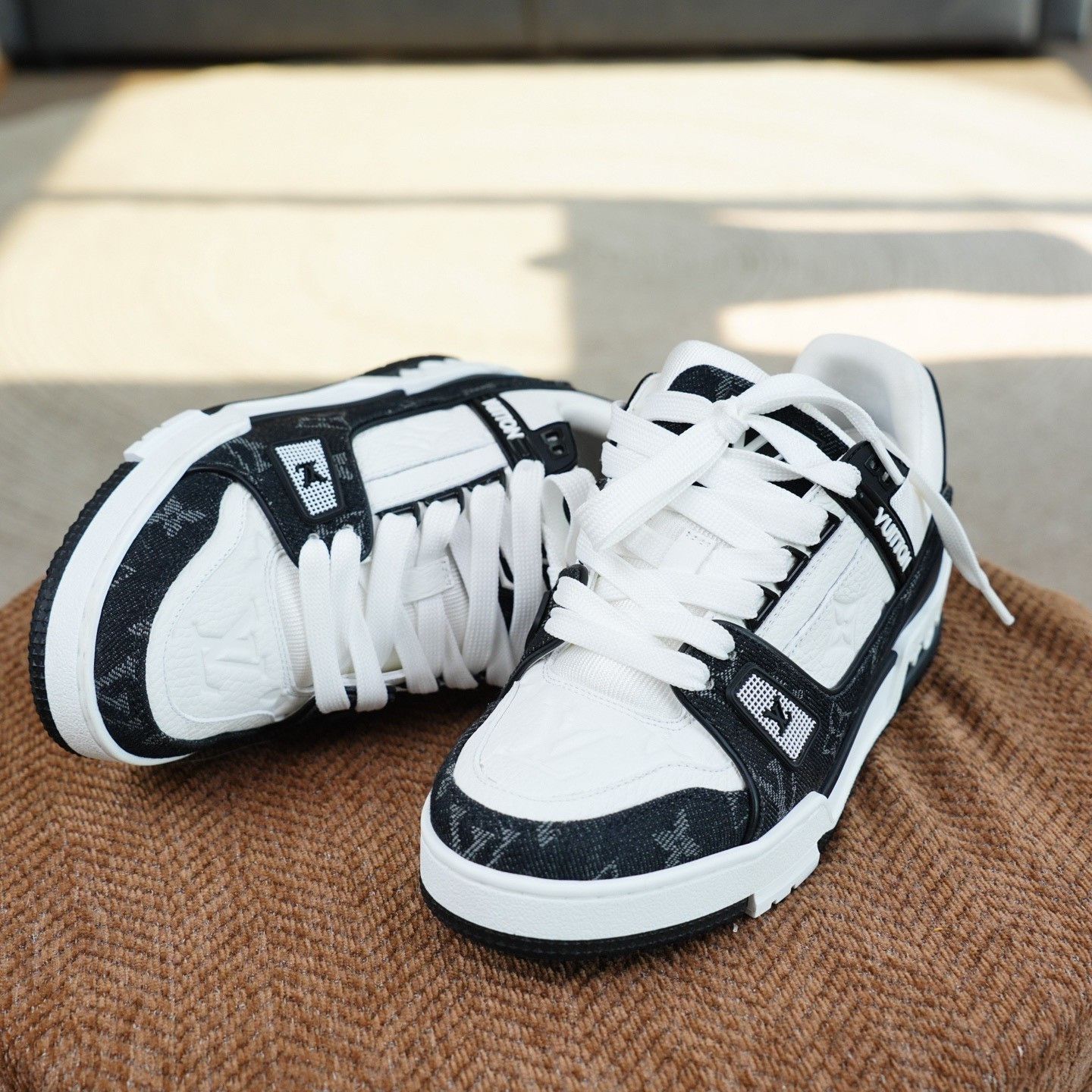 Louis Vuitton Louis Vuitton Training Denim Black Lowtop Sneakers Women Size US 6 / IT 36 - 2 Thumbnail