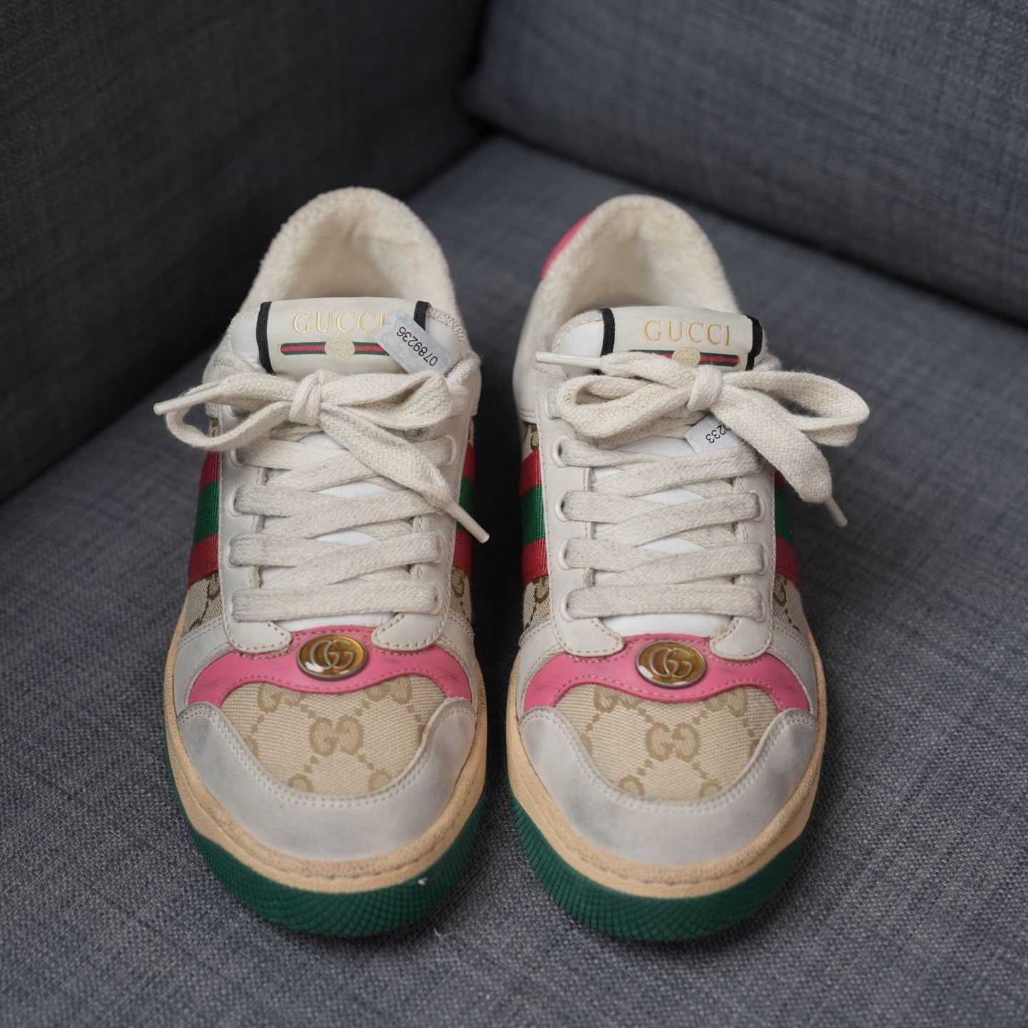 Gucci Gucci Distressed Pink Lowtop Sneakers us_6-5 Women Size US 6.5 / IT 36.5 - 4 Thumbnail