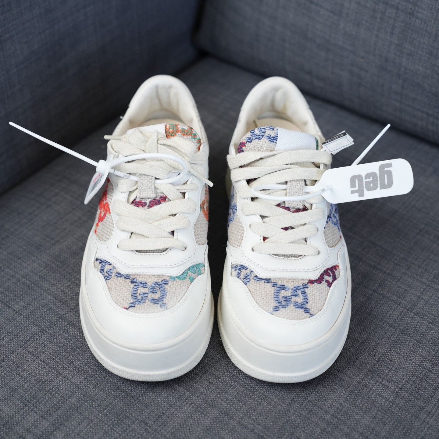 Gucci Gucci Embroidered White Lowtop Sneakers us_6-5 Women Size US 6.5 / IT 36.5 - 4 Thumbnail