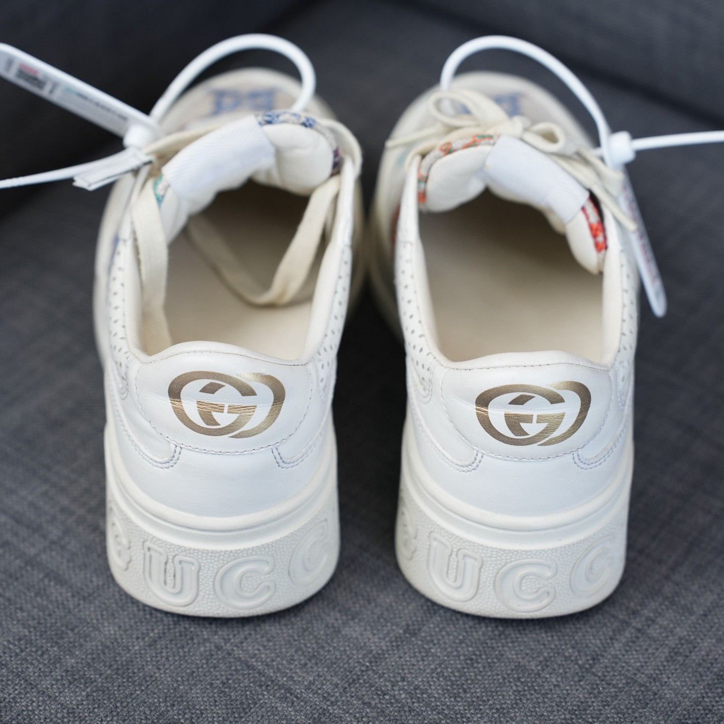 Gucci Gucci Embroidered White Lowtop Sneakers us_6-5 Women Size US 6.5 / IT 36.5 - 6 Thumbnail