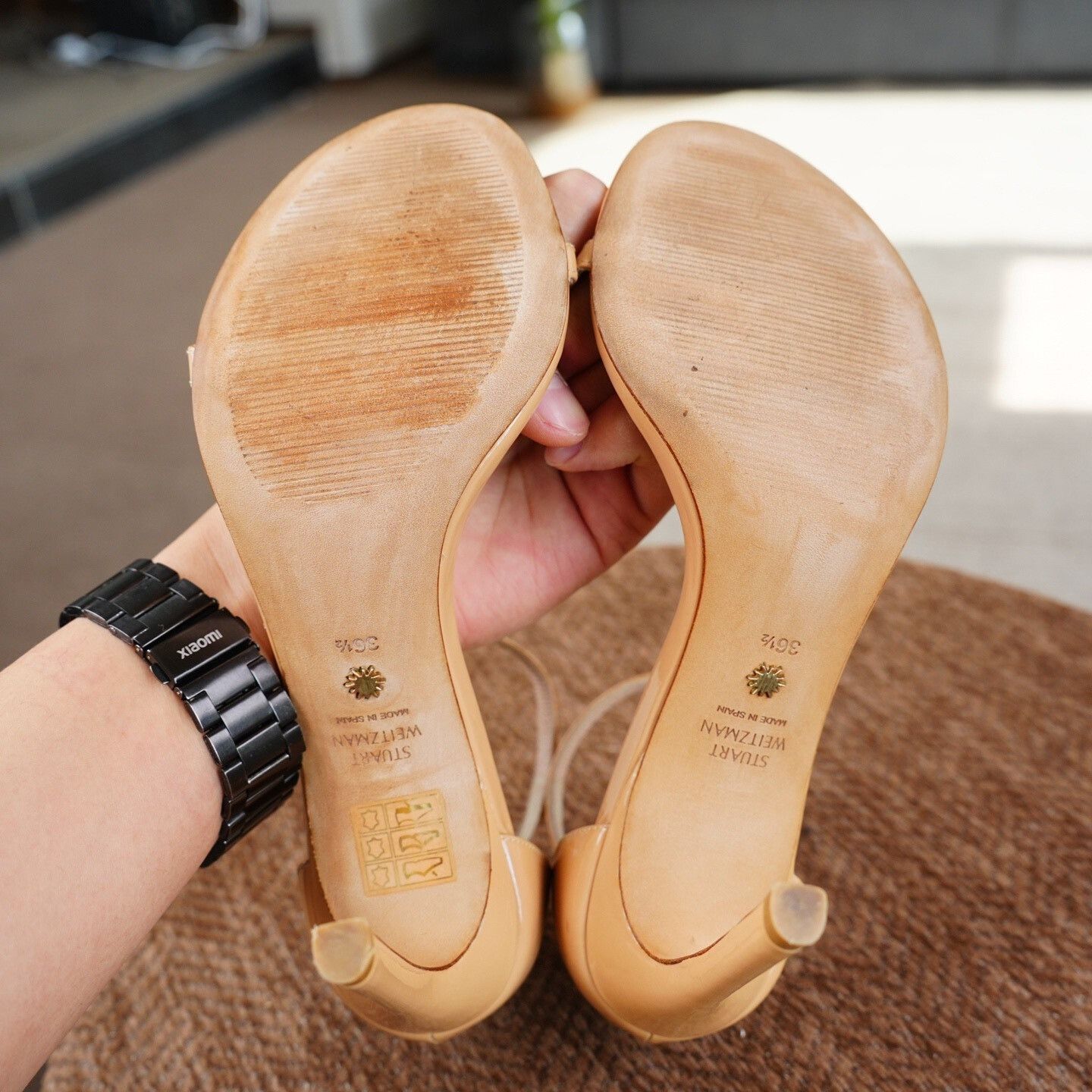 Stuart Weitzman Stuart Weitzman Patent Beige Sandals us_6-5 Women Size US 6.5 / IT 36.5 - 9 Thumbnail
