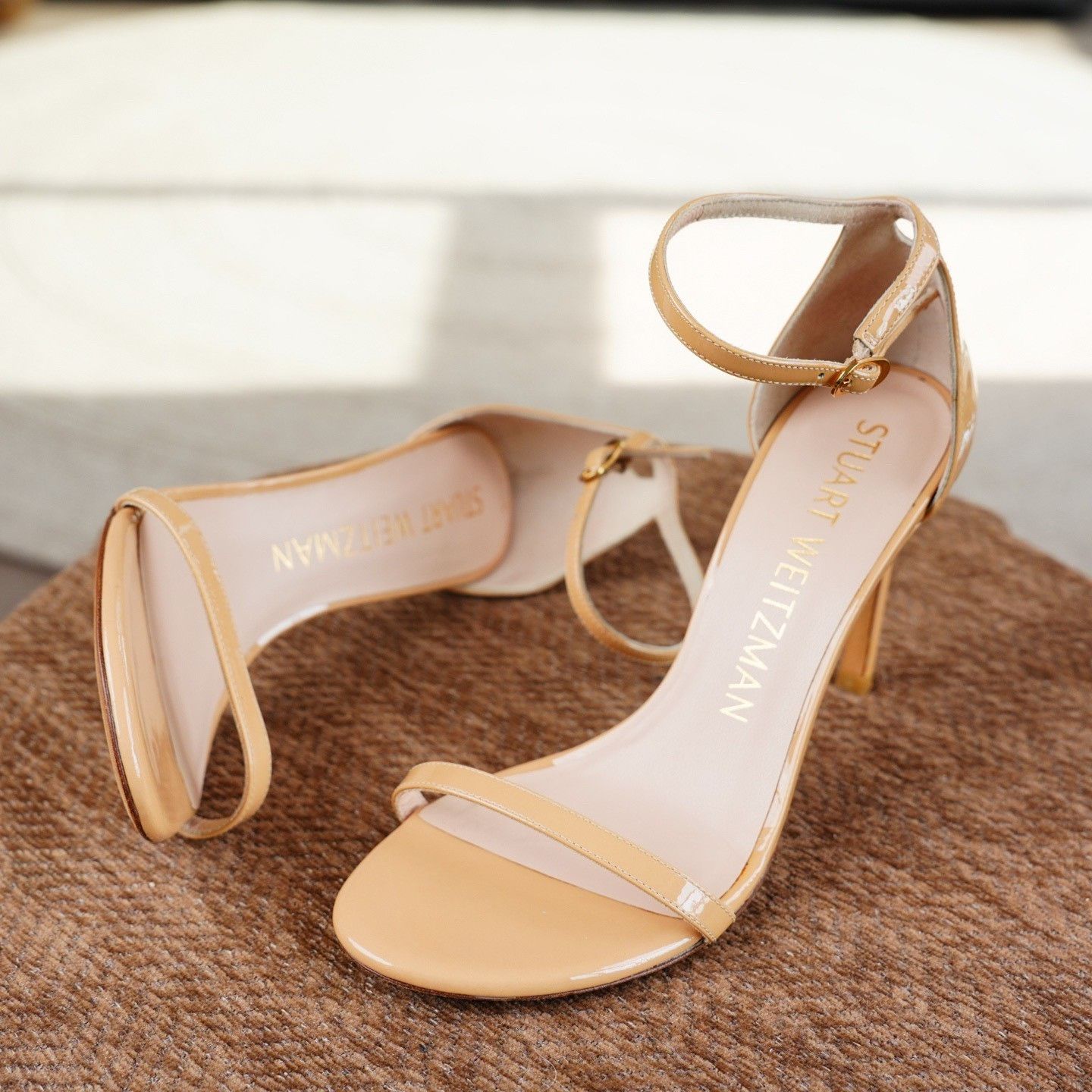 Stuart Weitzman Stuart Weitzman Patent Beige Sandals us_6-5 Women Size US 6.5 / IT 36.5 - 2 Thumbnail