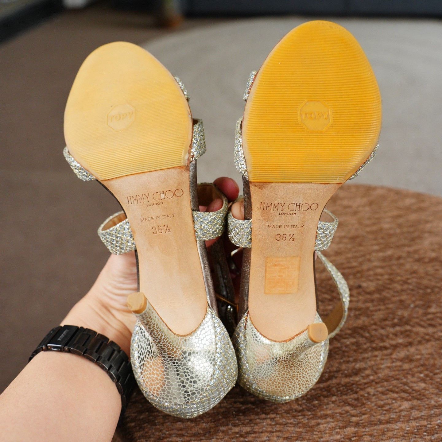 Jimmy Choo Jimmy Choo Leather Silver Sandals us_6-5 Women Size US 6.5 / IT 36.5 - 9 Thumbnail