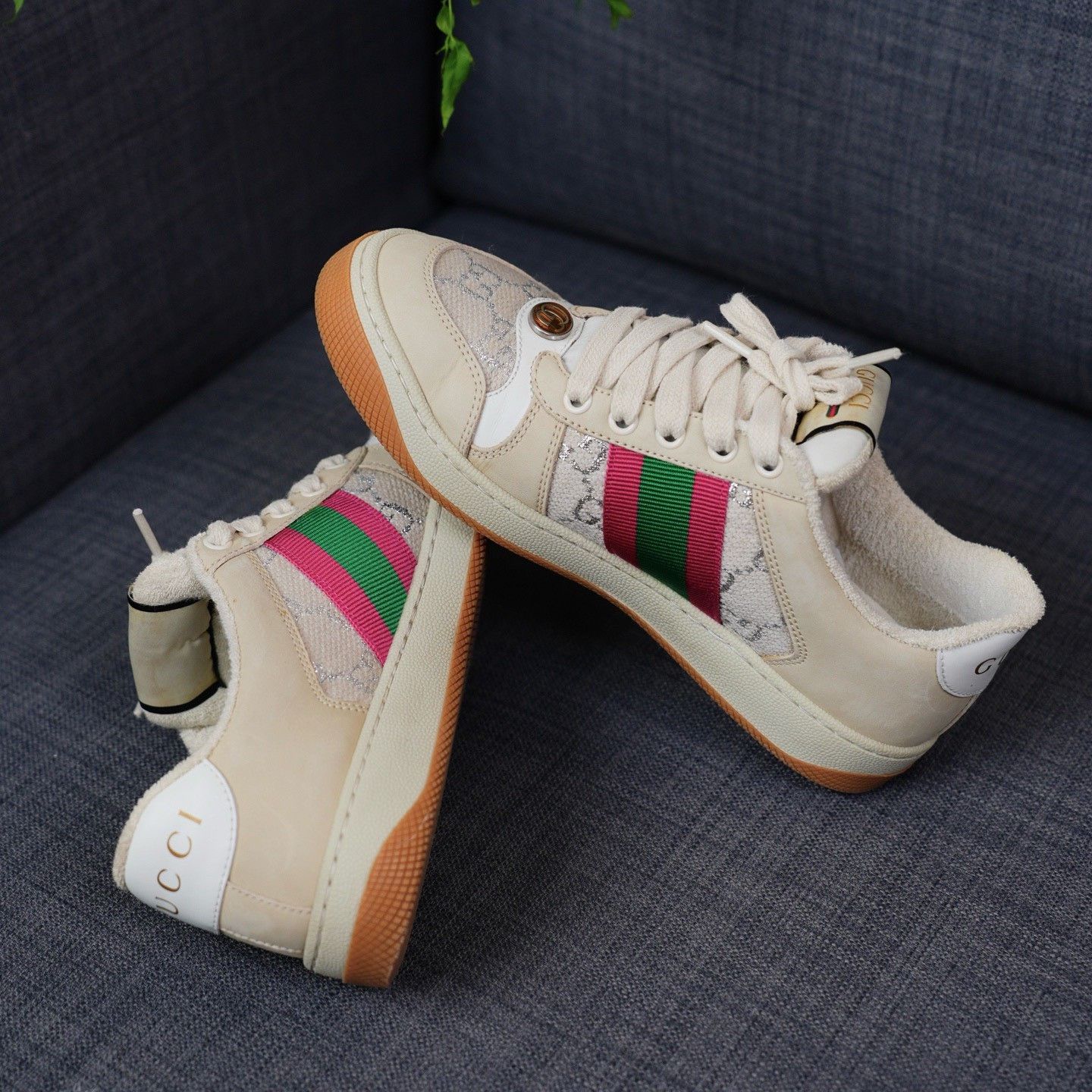 Gucci Gucci White Lowtop Sneakers us_6-5 Women Size US 6.5 / IT 36.5 - 7 Thumbnail