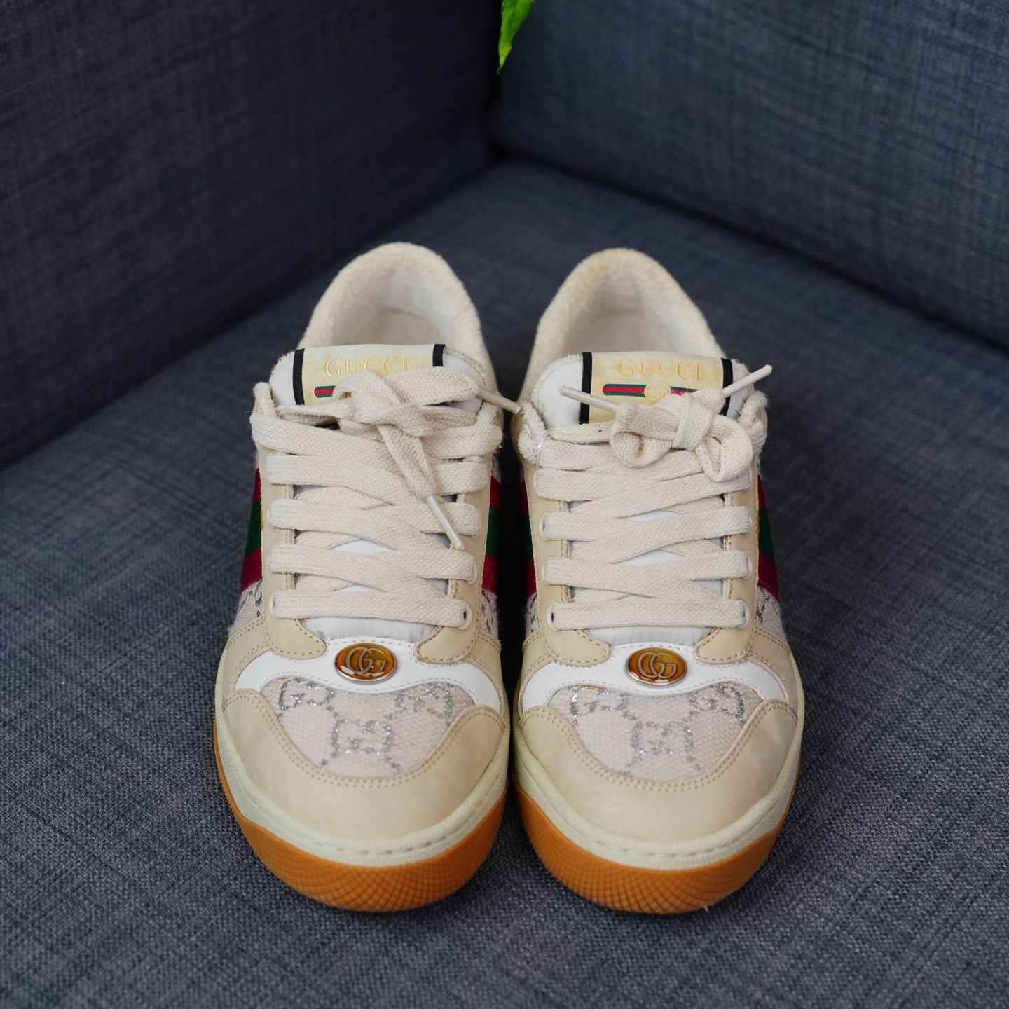 Gucci Gucci White Lowtop Sneakers us_6-5 Women Size US 6.5 / IT 36.5 - 4 Thumbnail