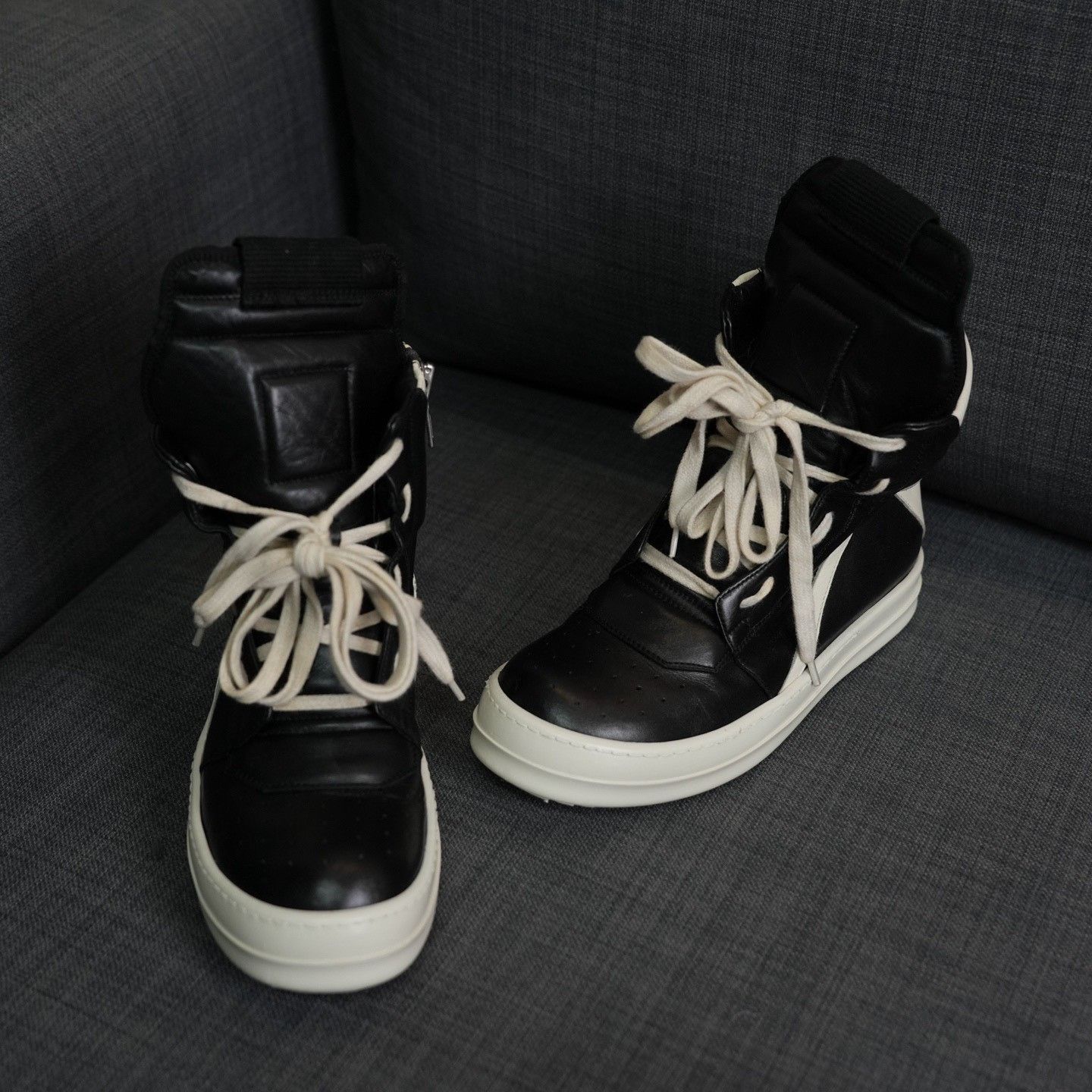Rick Owens Rick Owens Black Hitop Sneakers us_6 Women Size US 6 / IT 36 - 3 Thumbnail