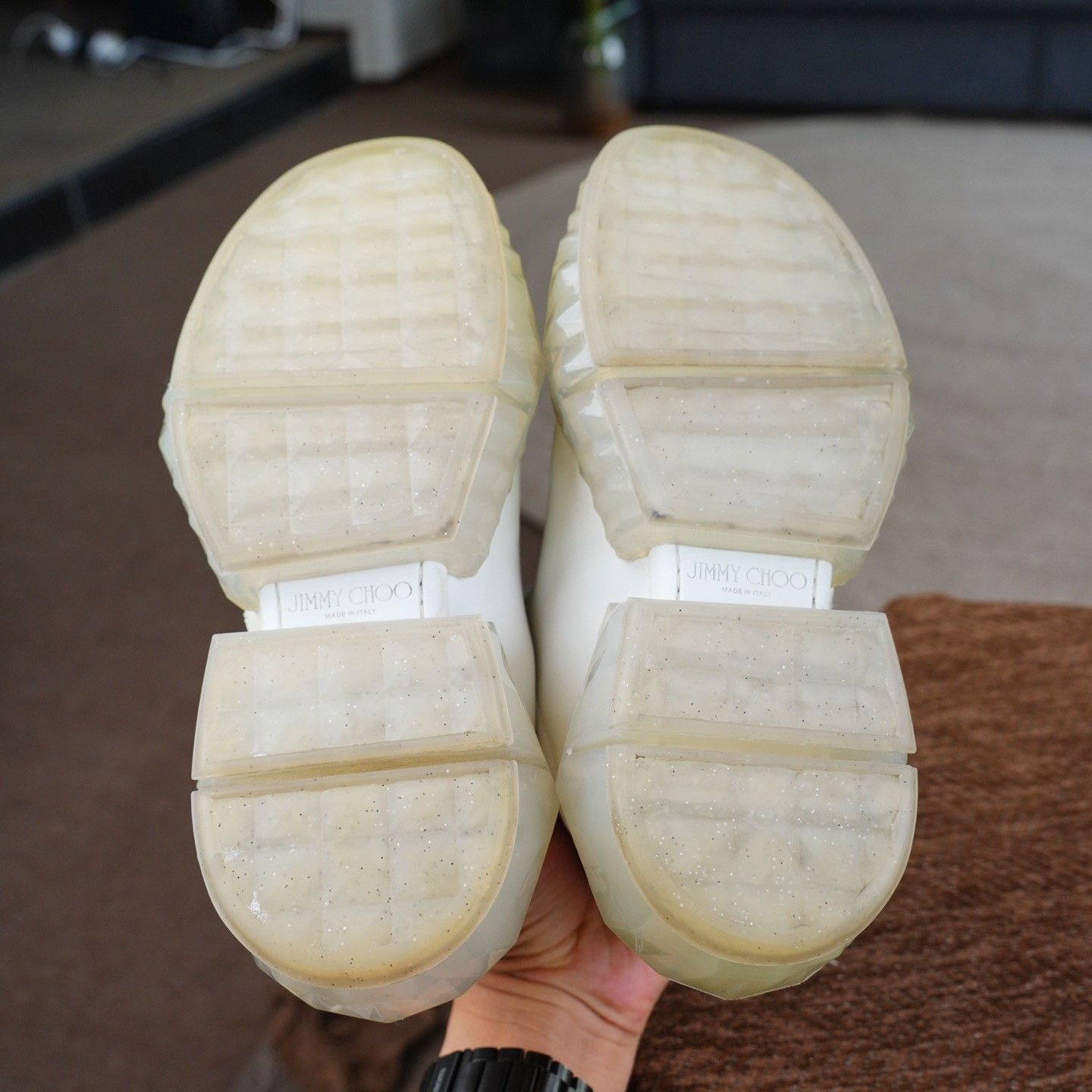 Jimmy Choo Jimmy Choo Clear Beige Lowtop Sneakers us_6 Women Size US 6 / IT 36 - 7 Thumbnail