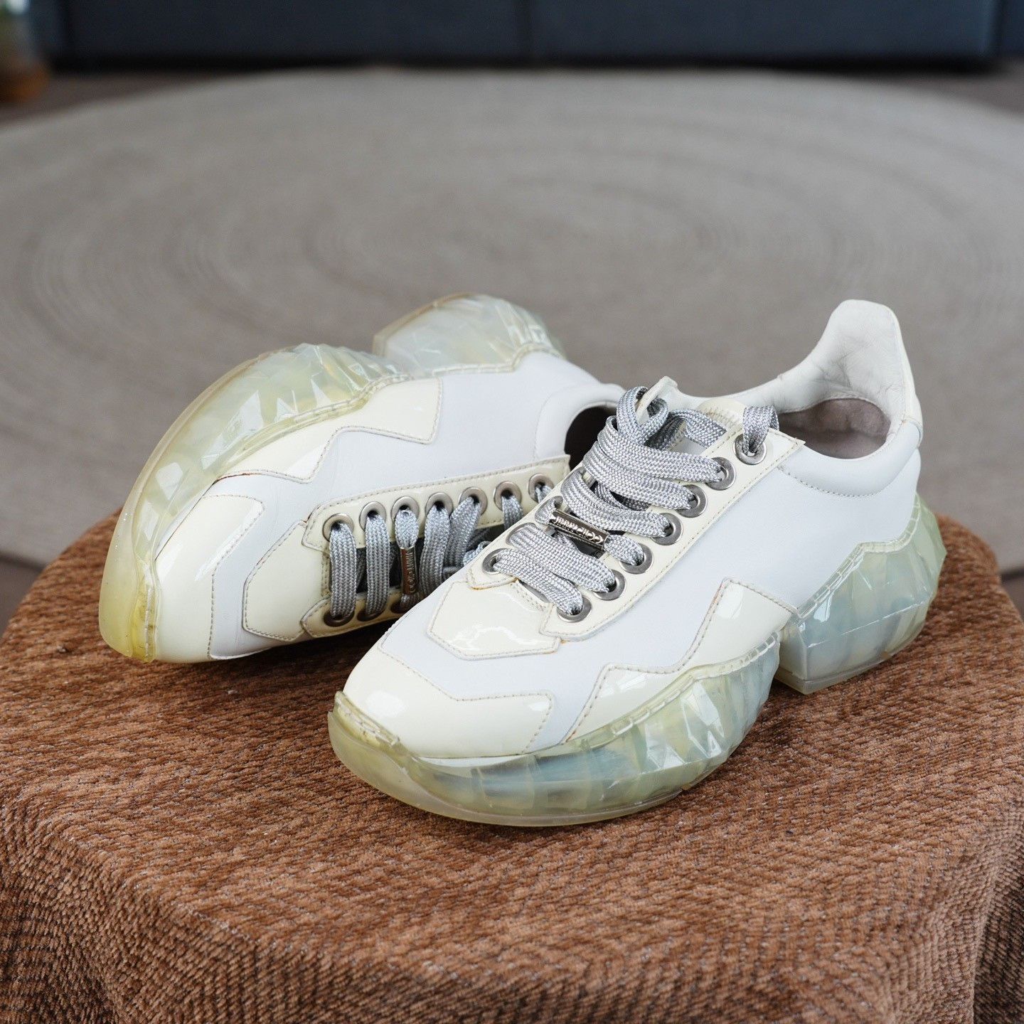 Jimmy Choo Jimmy Choo Clear Beige Lowtop Sneakers us_6 Women Size US 6 / IT 36 - 2 Thumbnail