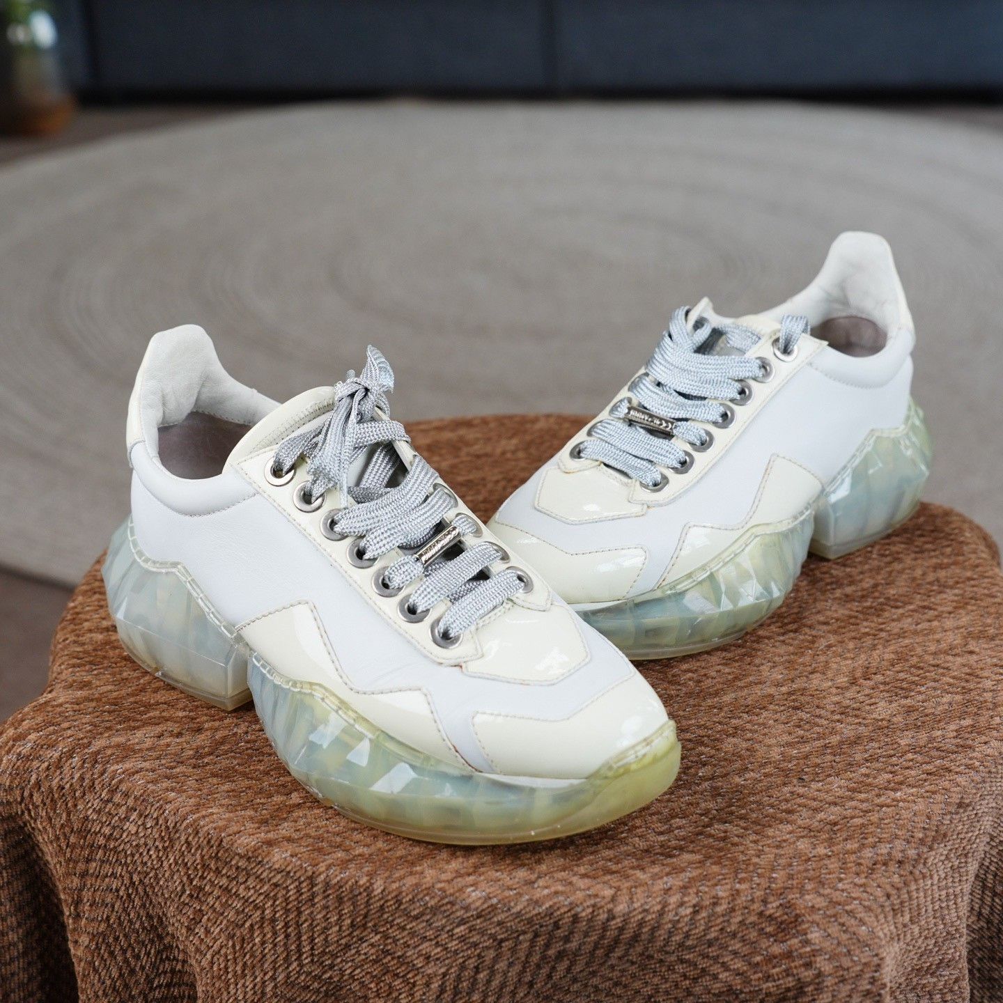 Jimmy Choo Jimmy Choo Clear Beige Lowtop Sneakers us_6 Women Size US 6 / IT 36 - 3 Thumbnail