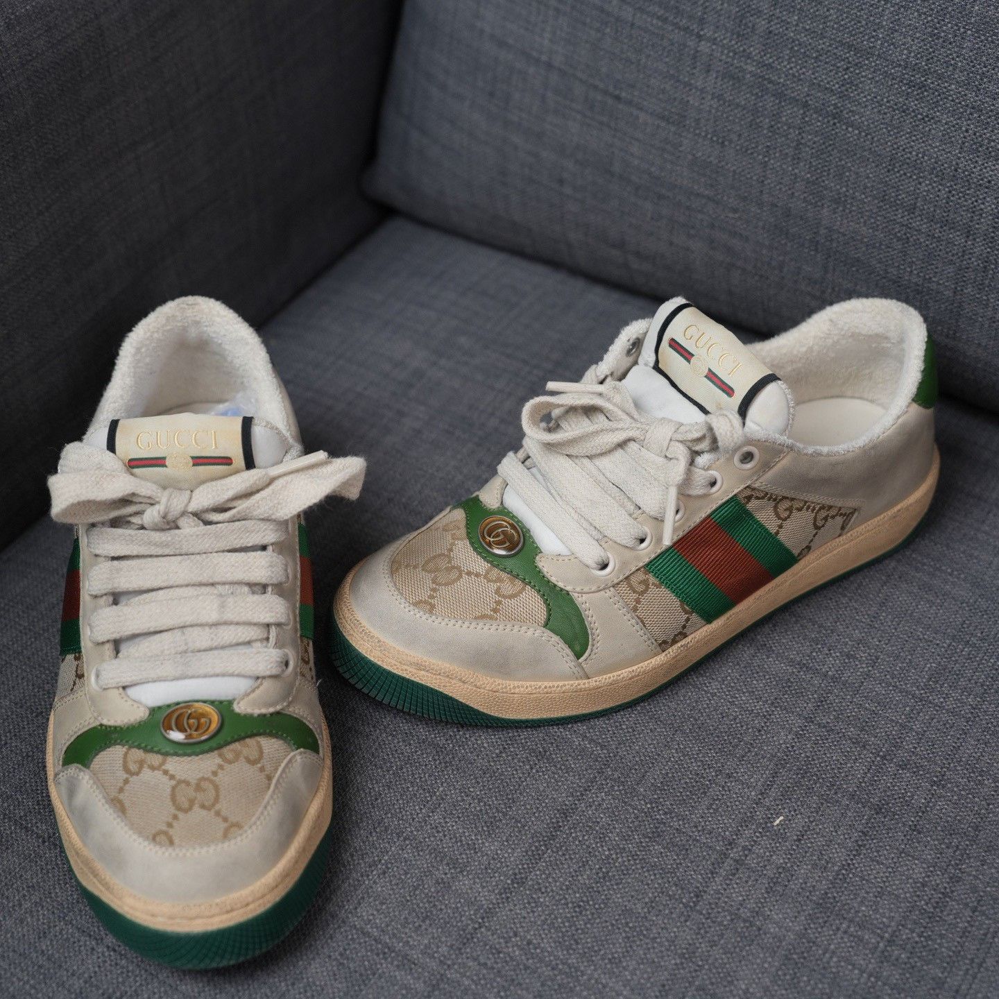 Gucci Gucci Distressed Green Lowtop Sneakers us_6 Women Size US 6 / IT 36 - 3 Thumbnail