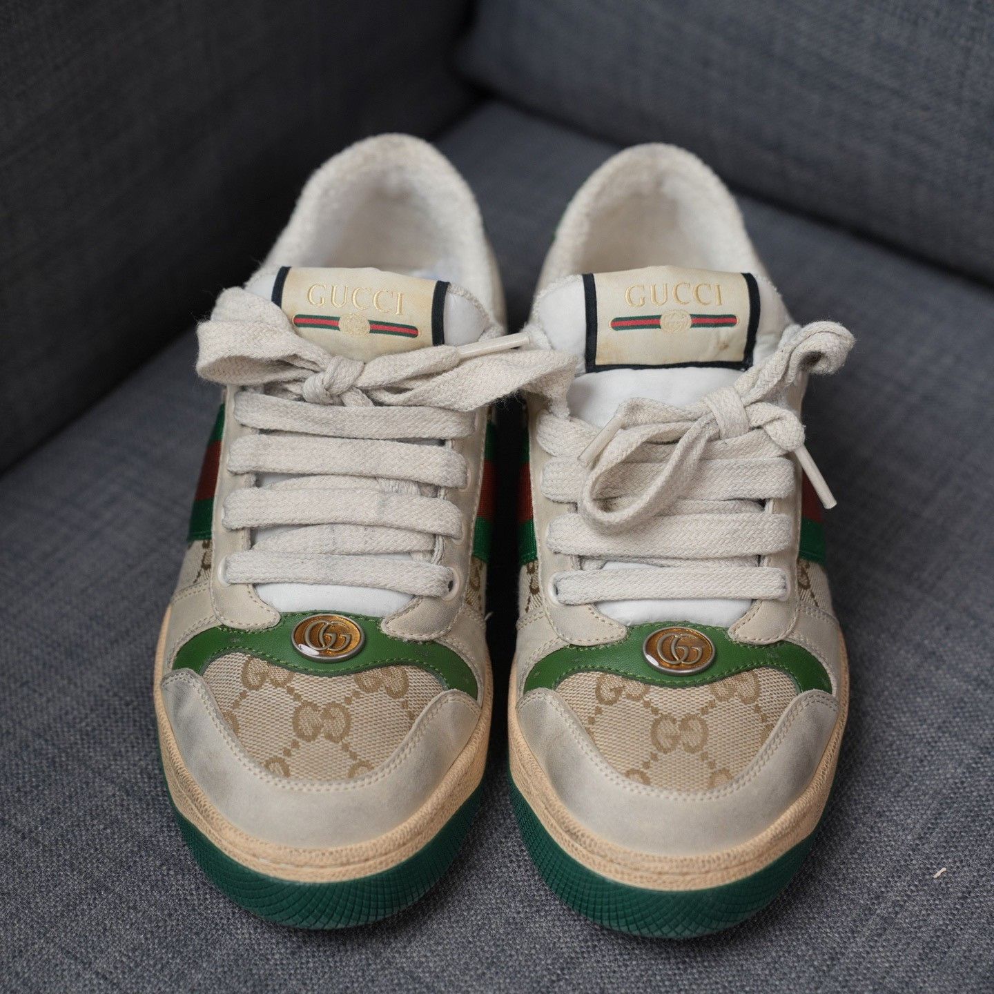 Gucci Gucci Distressed Green Lowtop Sneakers us_6 Women Size US 6 / IT 36 - 4 Thumbnail
