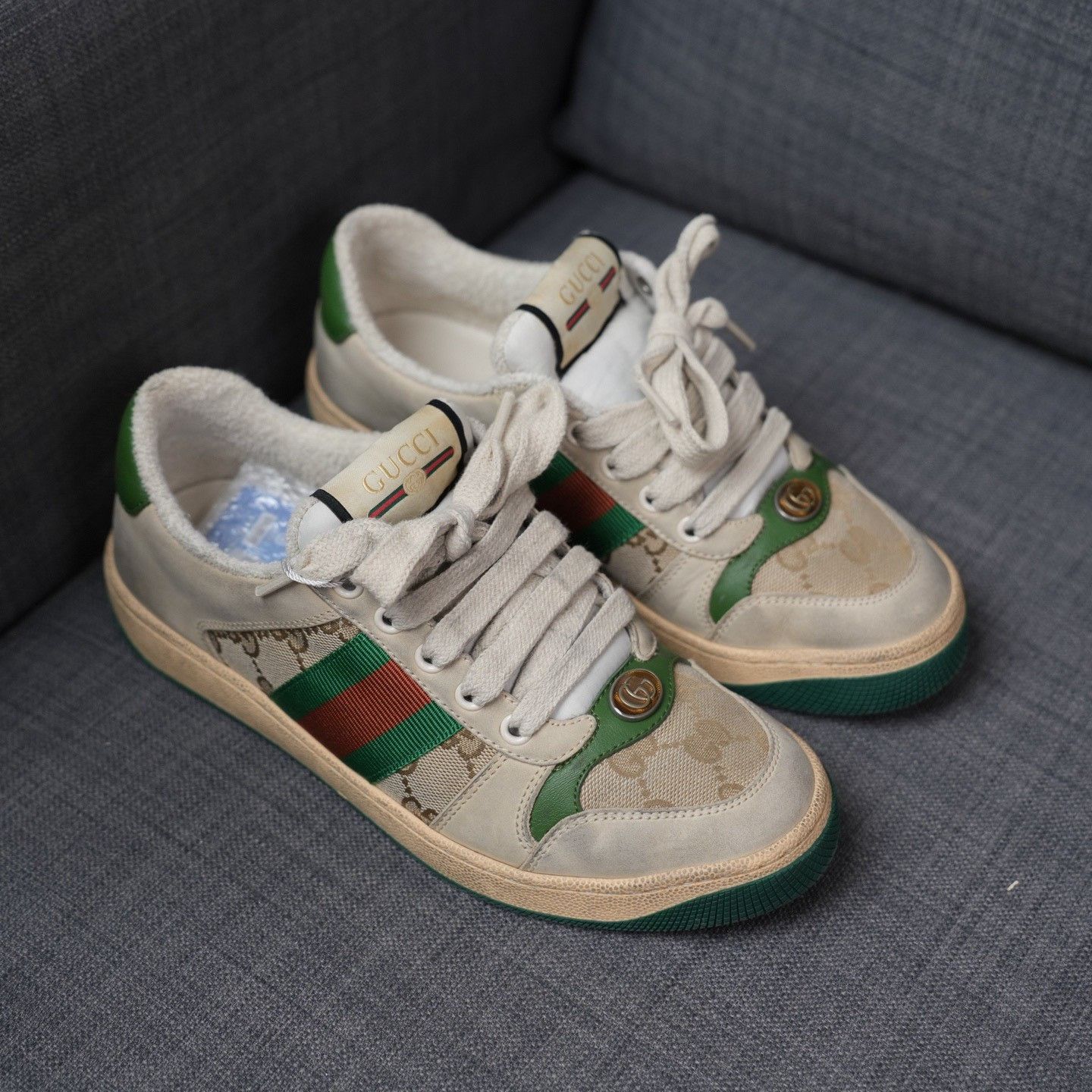 Gucci Gucci Distressed Green Lowtop Sneakers us_6 Women Size US 6 / IT 36 - 5 Thumbnail