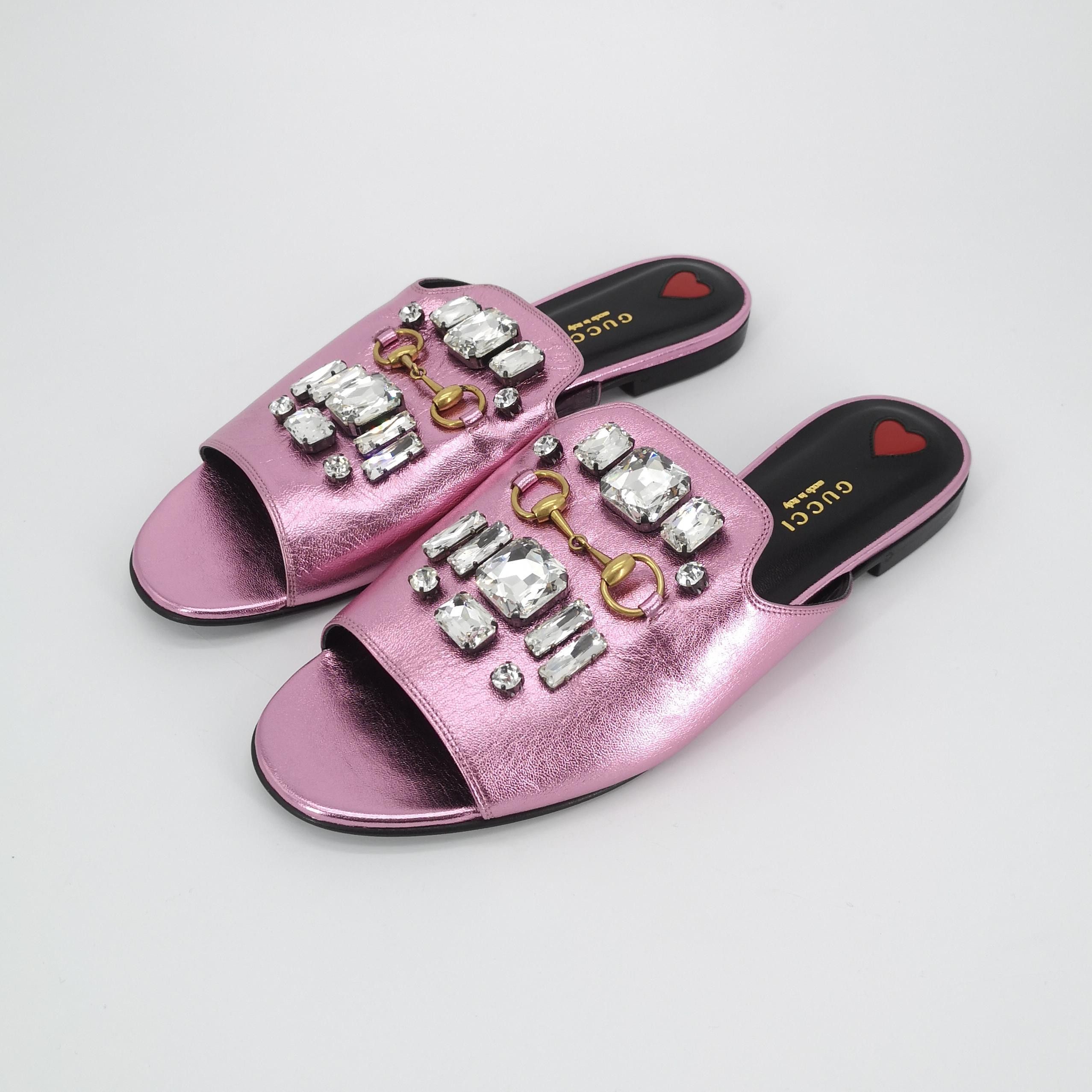 Gucci Gucci Metallic Crystal Horsebit Mules 40.5 Size US 10.5 / IT 40.5 - 4 Thumbnail