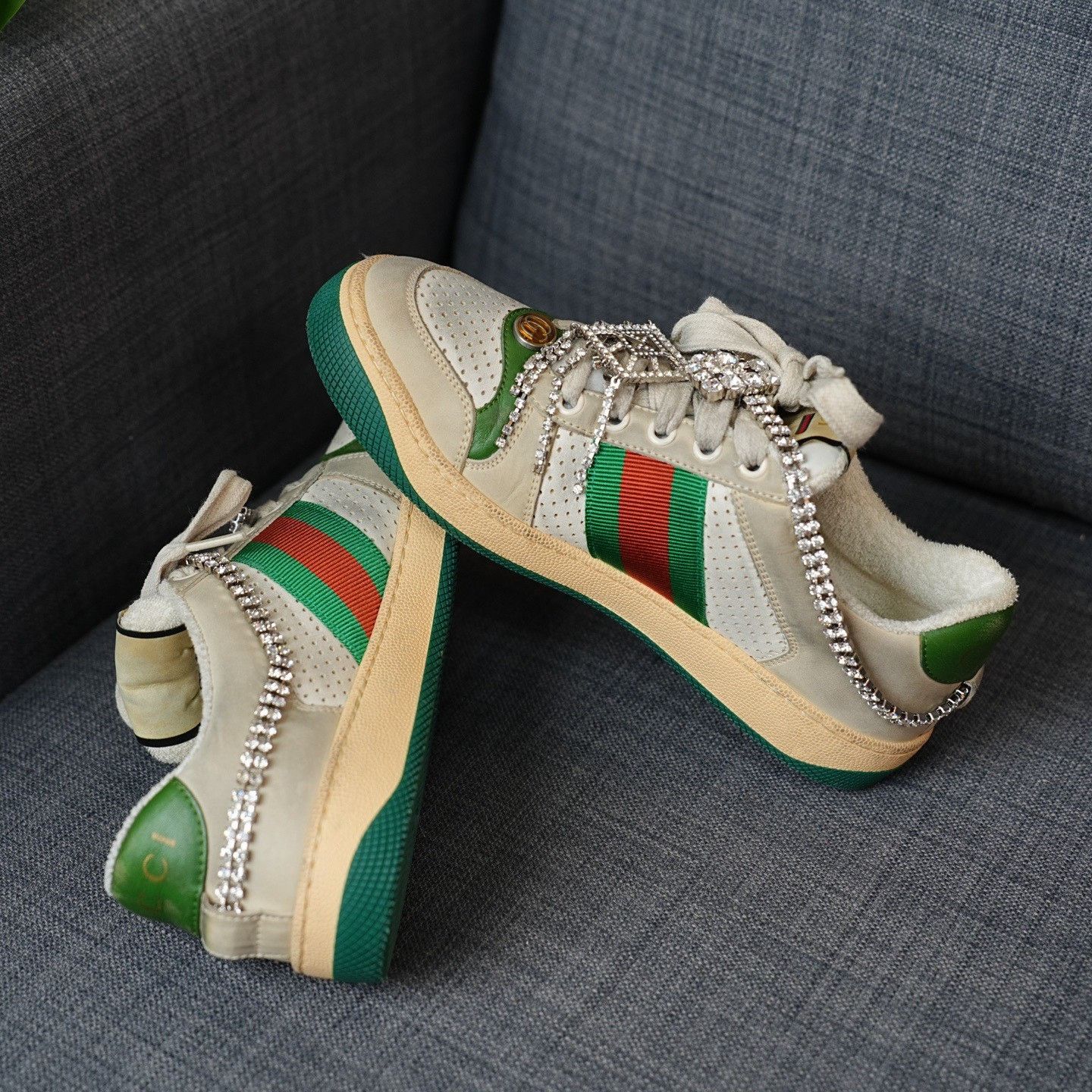 Gucci Gucci Green Lowtop Sneakers us_6 Women Size US 6 / IT 36 - 8 Thumbnail