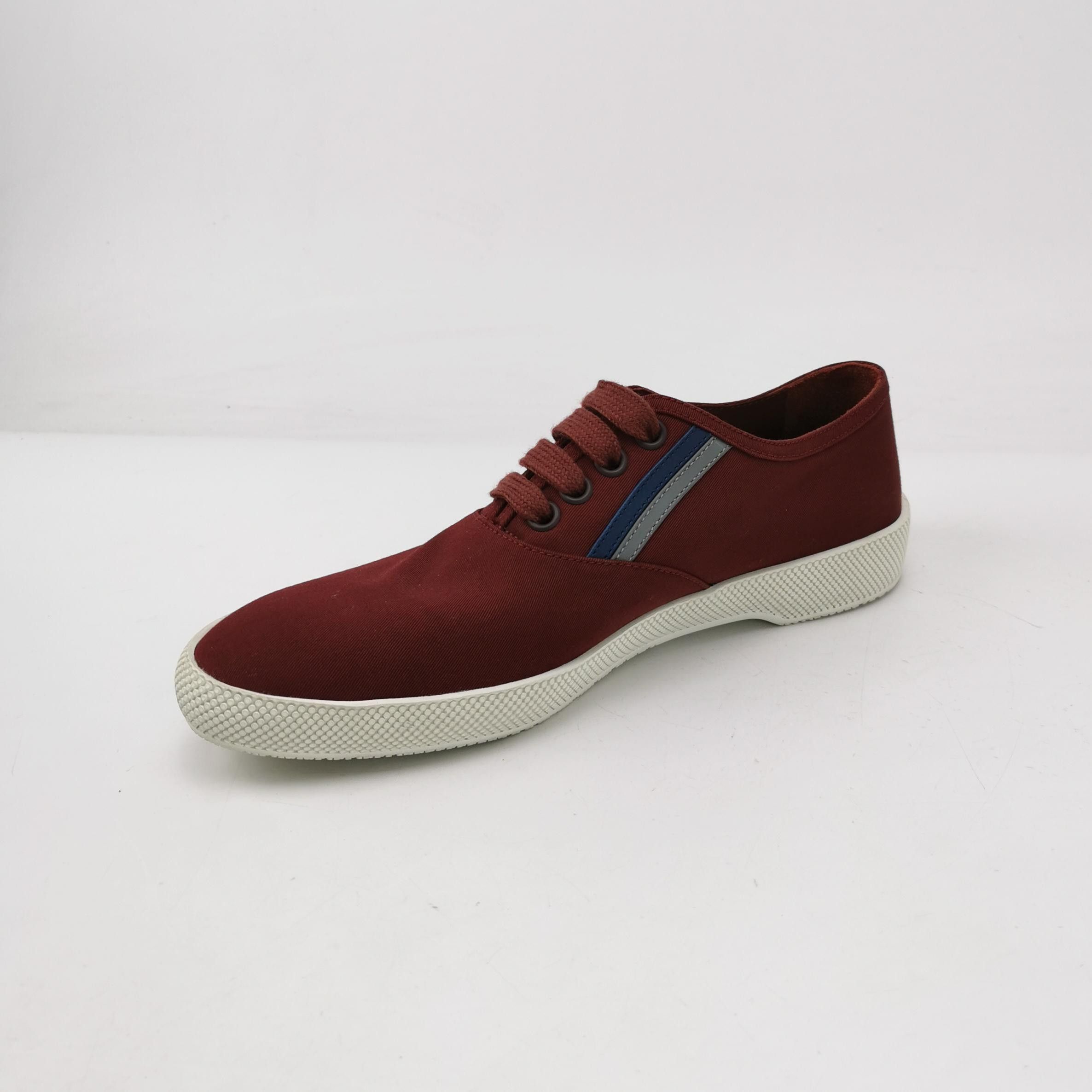 Prada Prada Burgundy Canvas Low-Top Sneakers 7 Size US 7 / EU 40 - 3 Thumbnail
