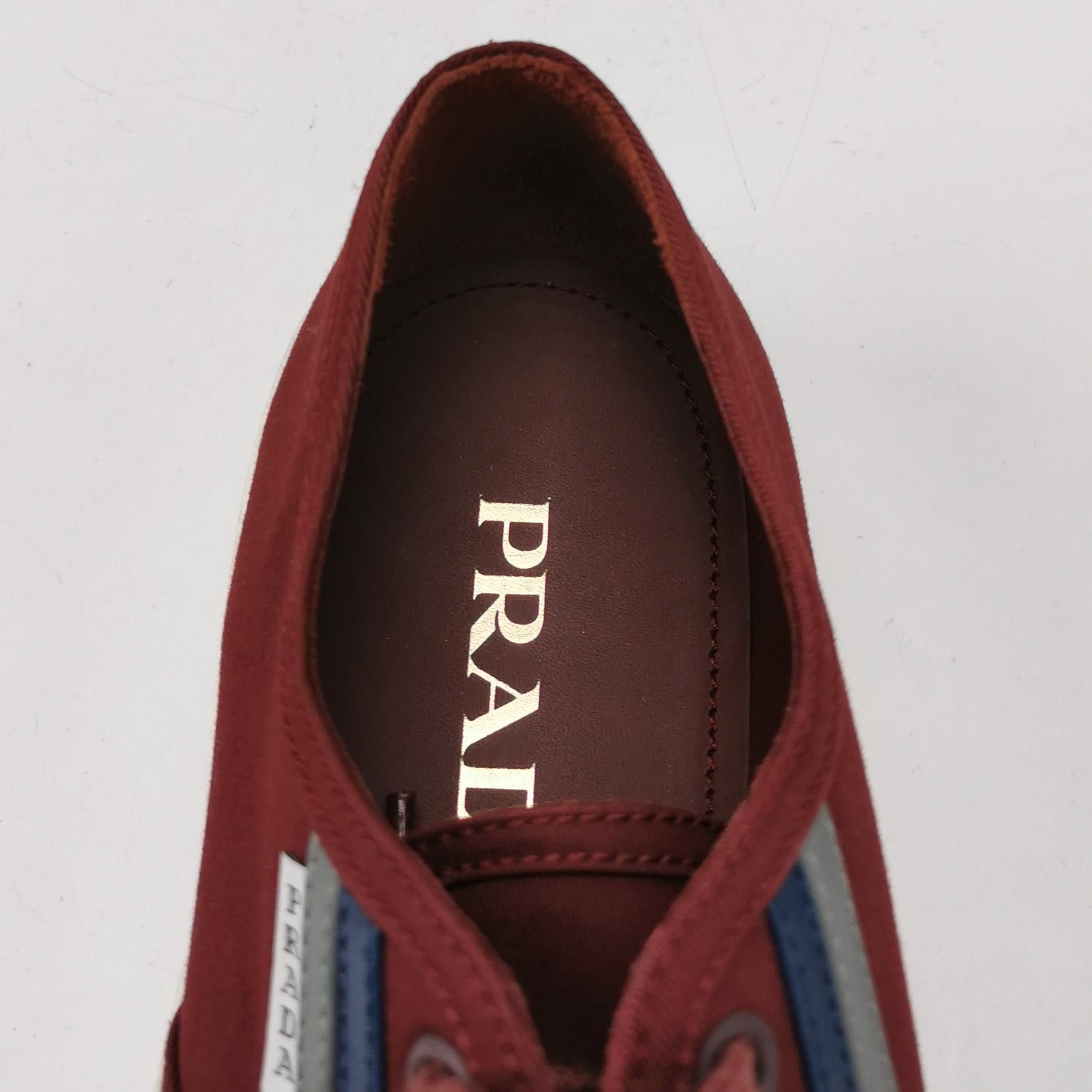 Prada Prada Burgundy Canvas Low-Top Sneakers 7 Size US 7 / EU 40 - 8 Thumbnail