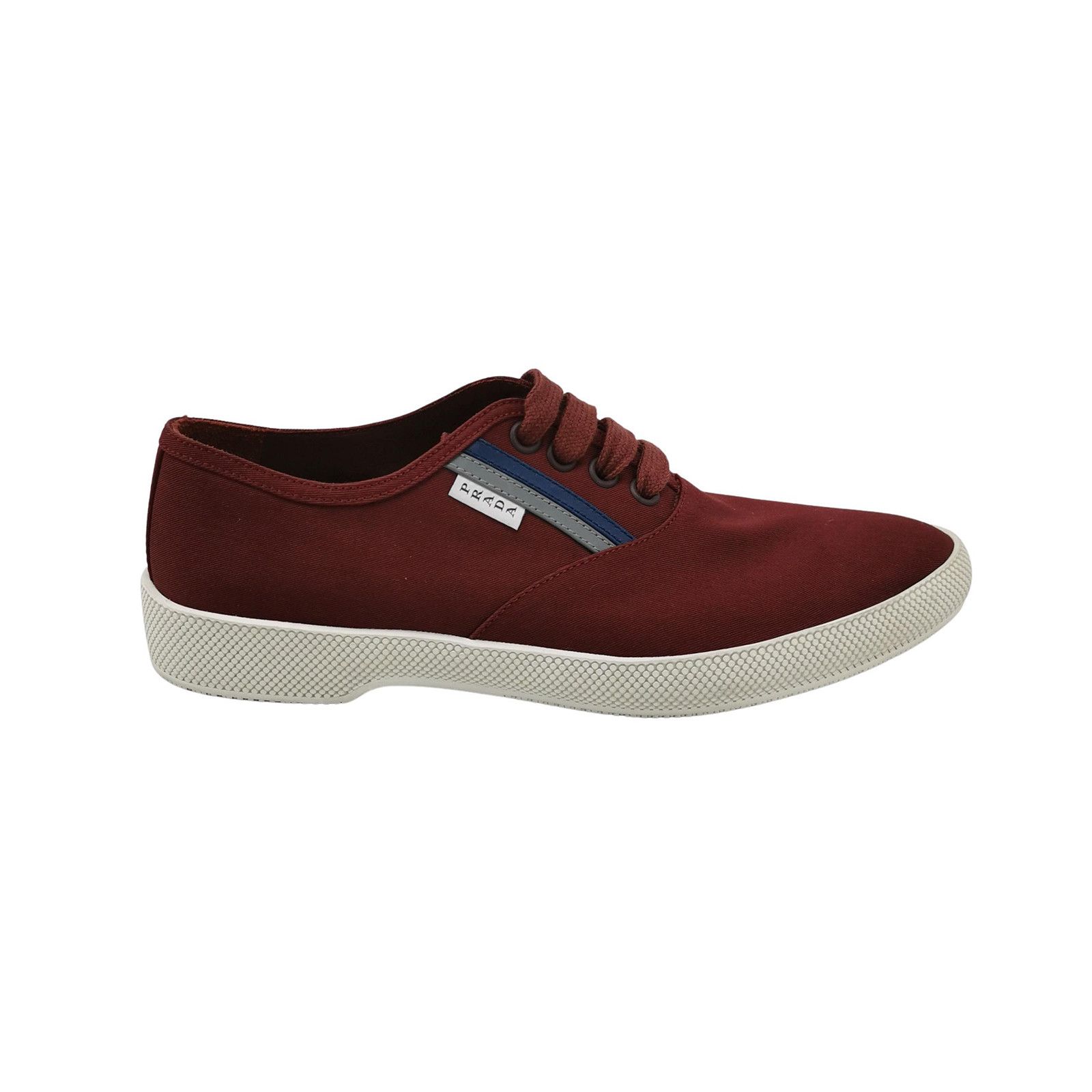 Prada Prada Burgundy Canvas Low-Top Sneakers 7 Size US 7 / EU 40 - 2 Thumbnail