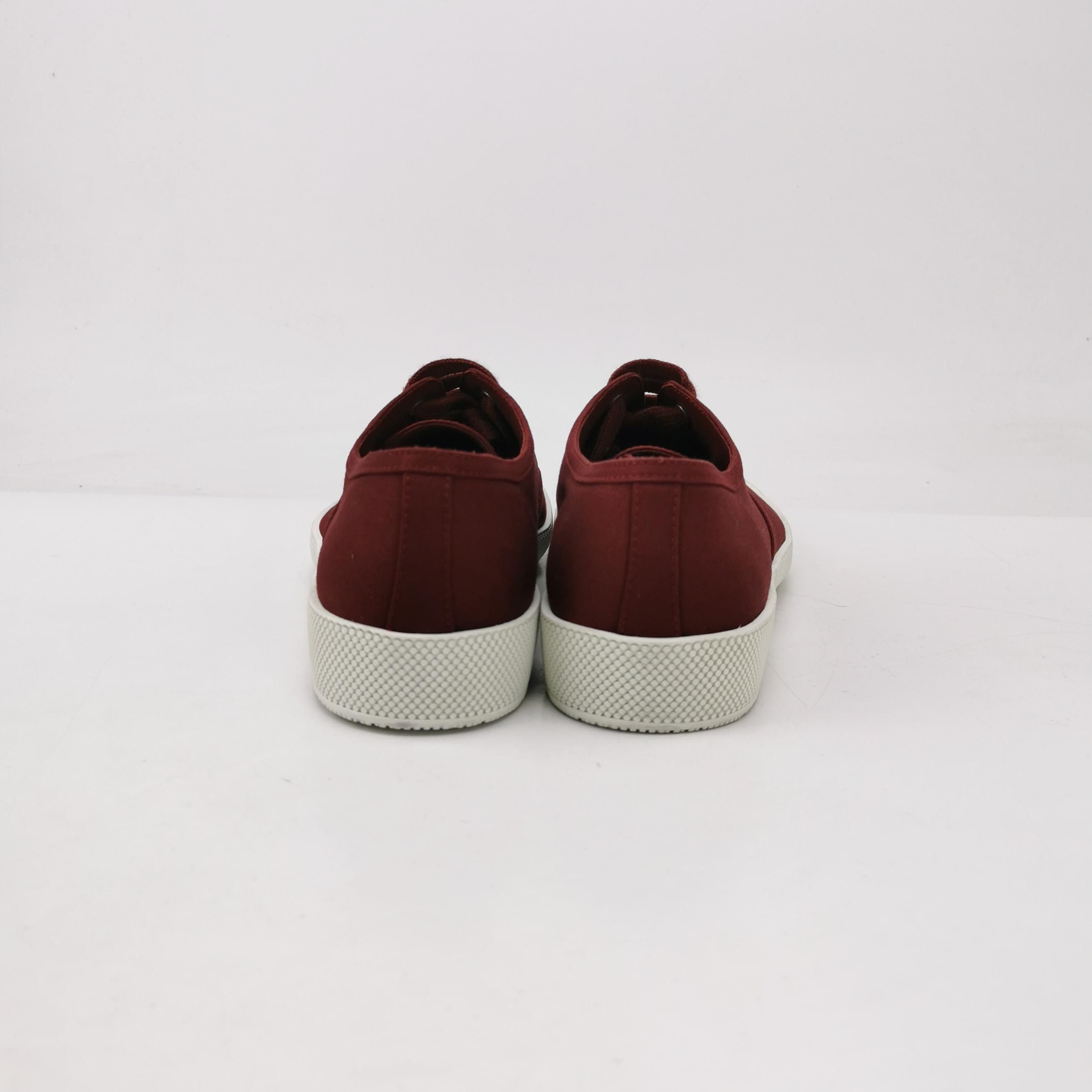 Prada Prada Burgundy Canvas Low-Top Sneakers 7 Size US 7 / EU 40 - 5 Thumbnail