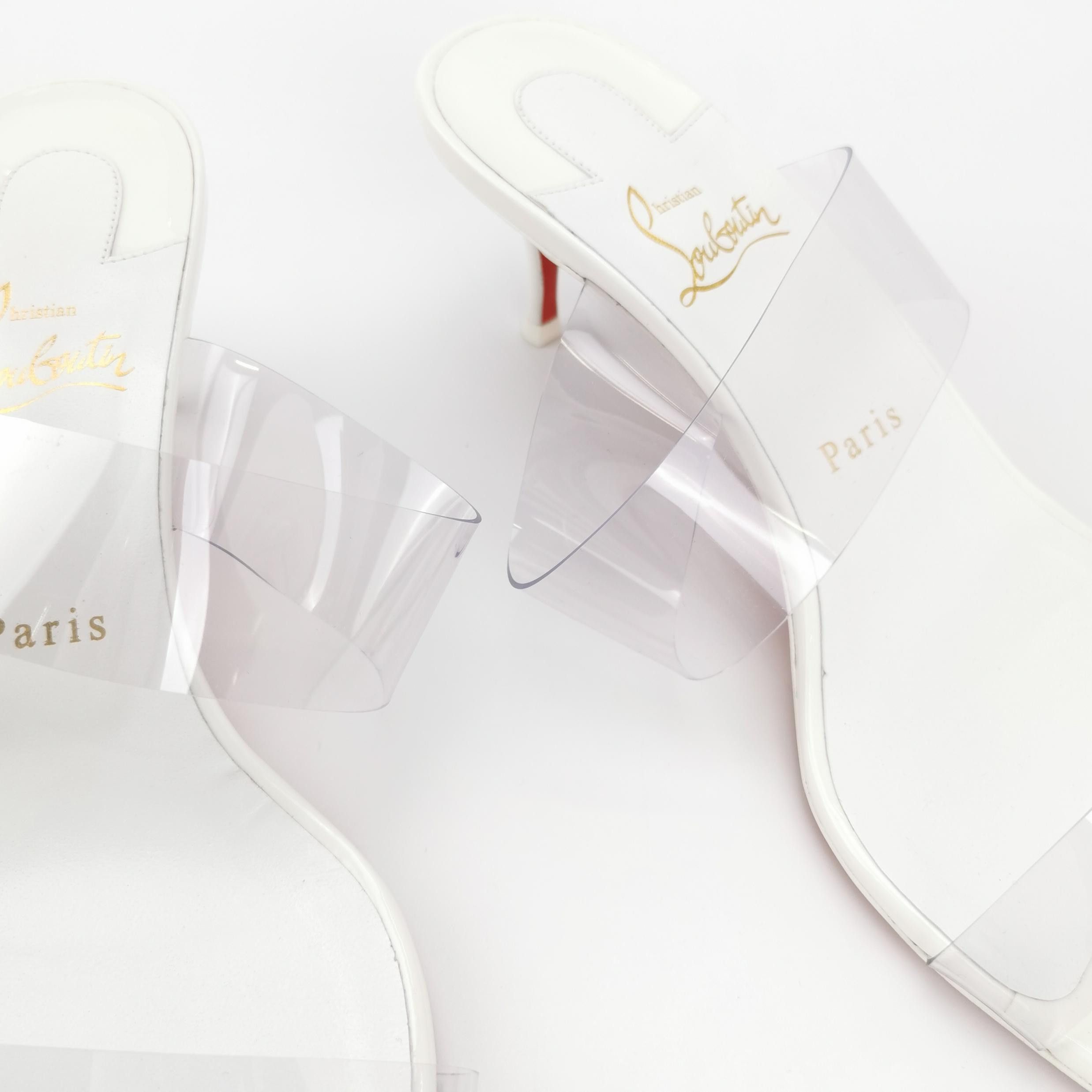 Christian Louboutin Christian Louboutin Clear Strap White Mules 40 Size US 10 / IT 40 - 9 Thumbnail