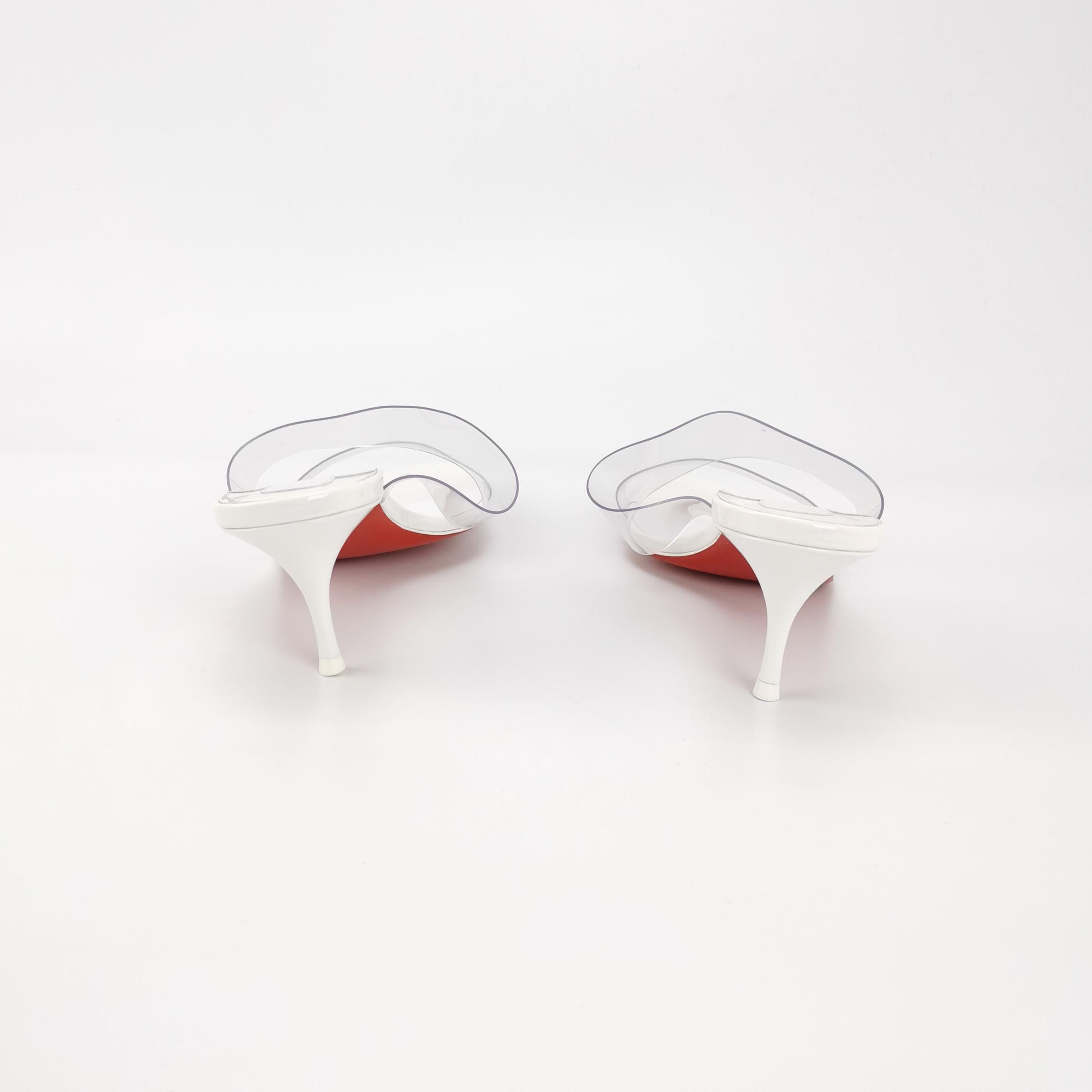 Christian Louboutin Christian Louboutin Clear Strap White Mules 40 Size US 10 / IT 40 - 5 Thumbnail