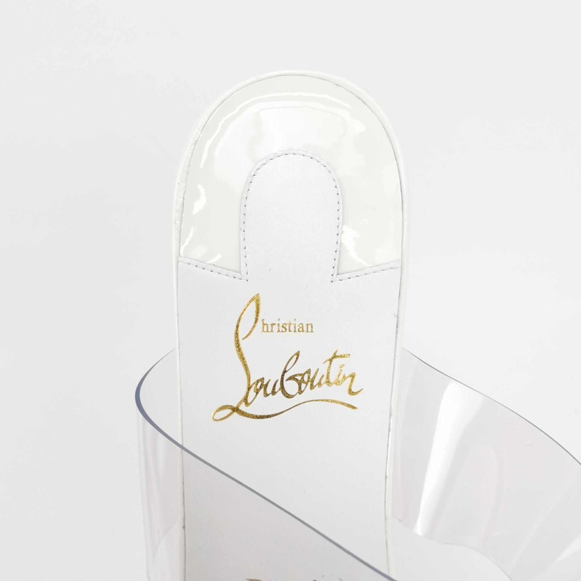 Christian Louboutin Christian Louboutin Clear Strap White Mules 40 Size US 10 / IT 40 - 8 Thumbnail