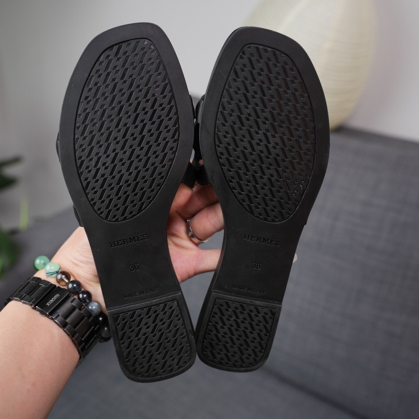 Hermes Hermes Leather Black Sandals us_6 Women Size US 6 / IT 36 - 7 Thumbnail