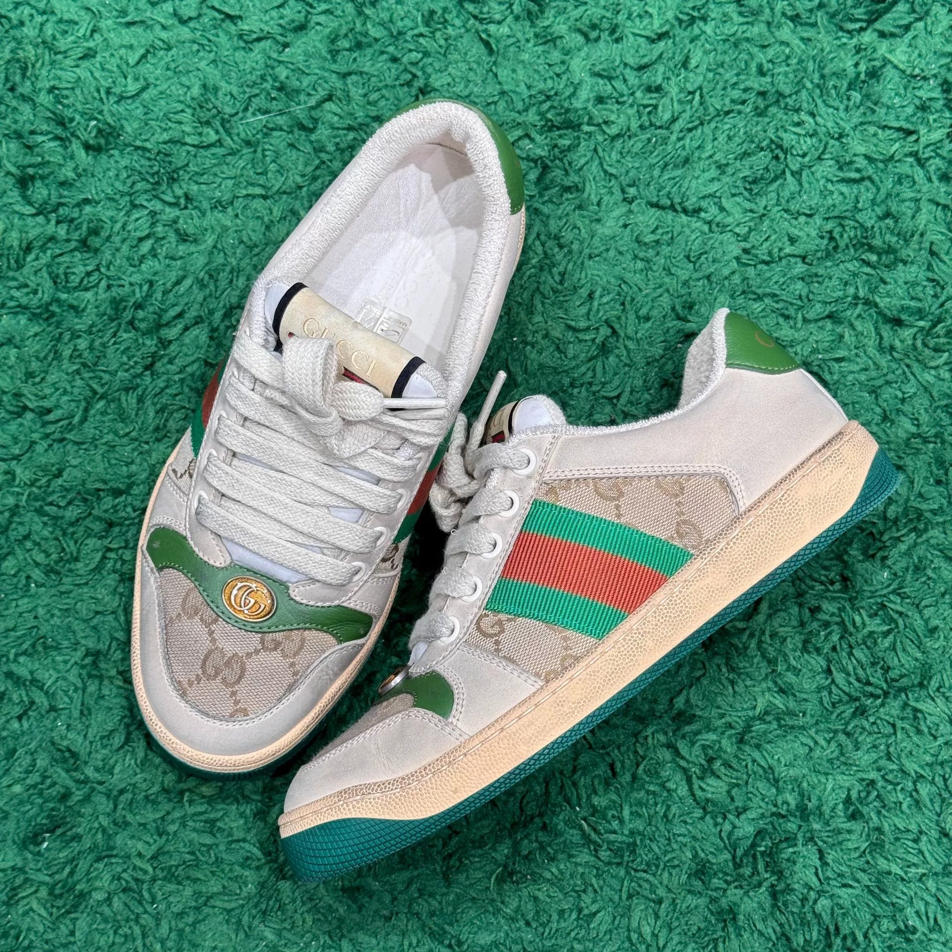 Gucci Gucci Distressed White Lowtop Sneakers us_5-5 Women Size US 5.5 / IT 35.5 - 3 Thumbnail