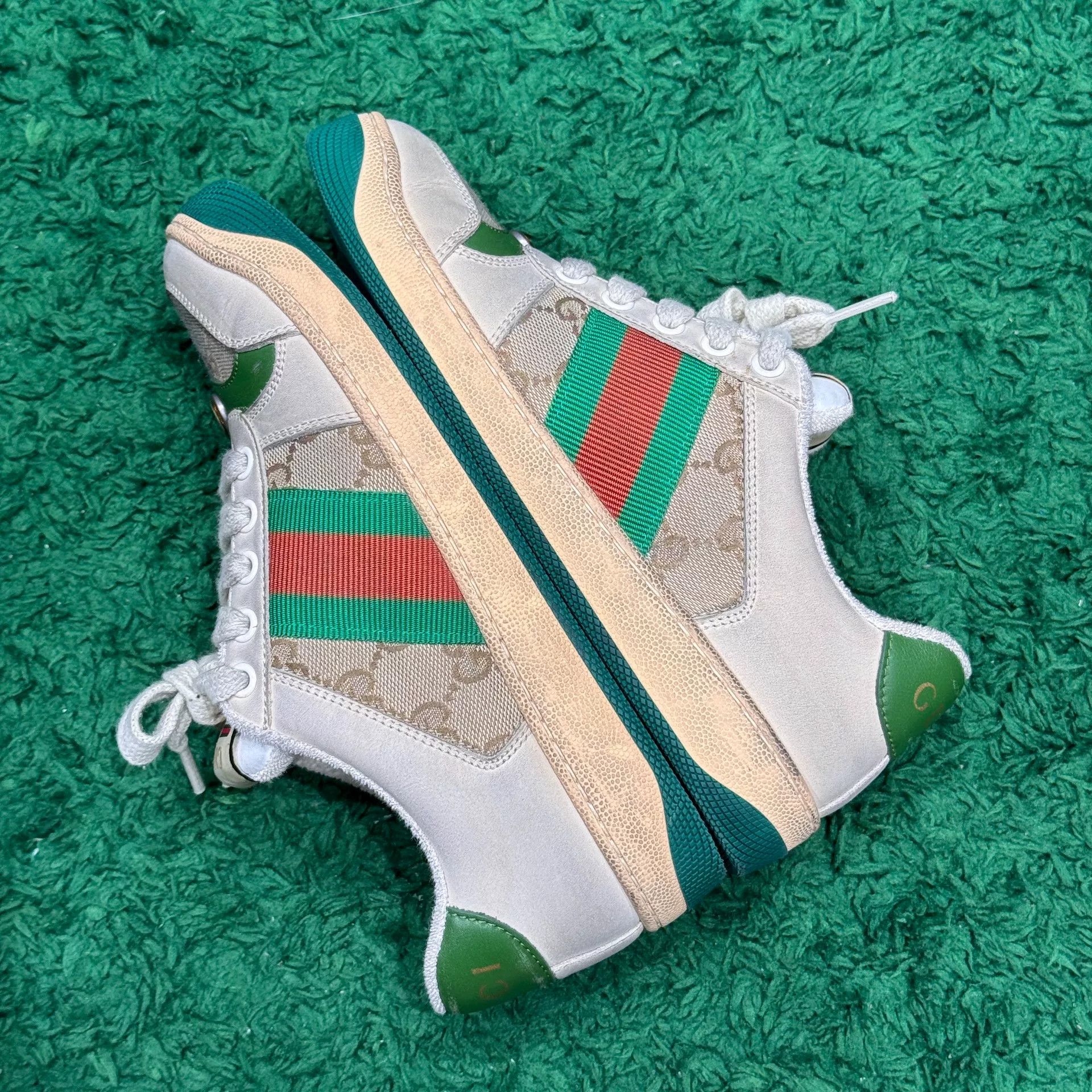 Gucci Gucci Distressed White Lowtop Sneakers us_5-5 Women Size US 5.5 / IT 35.5 - 6 Thumbnail