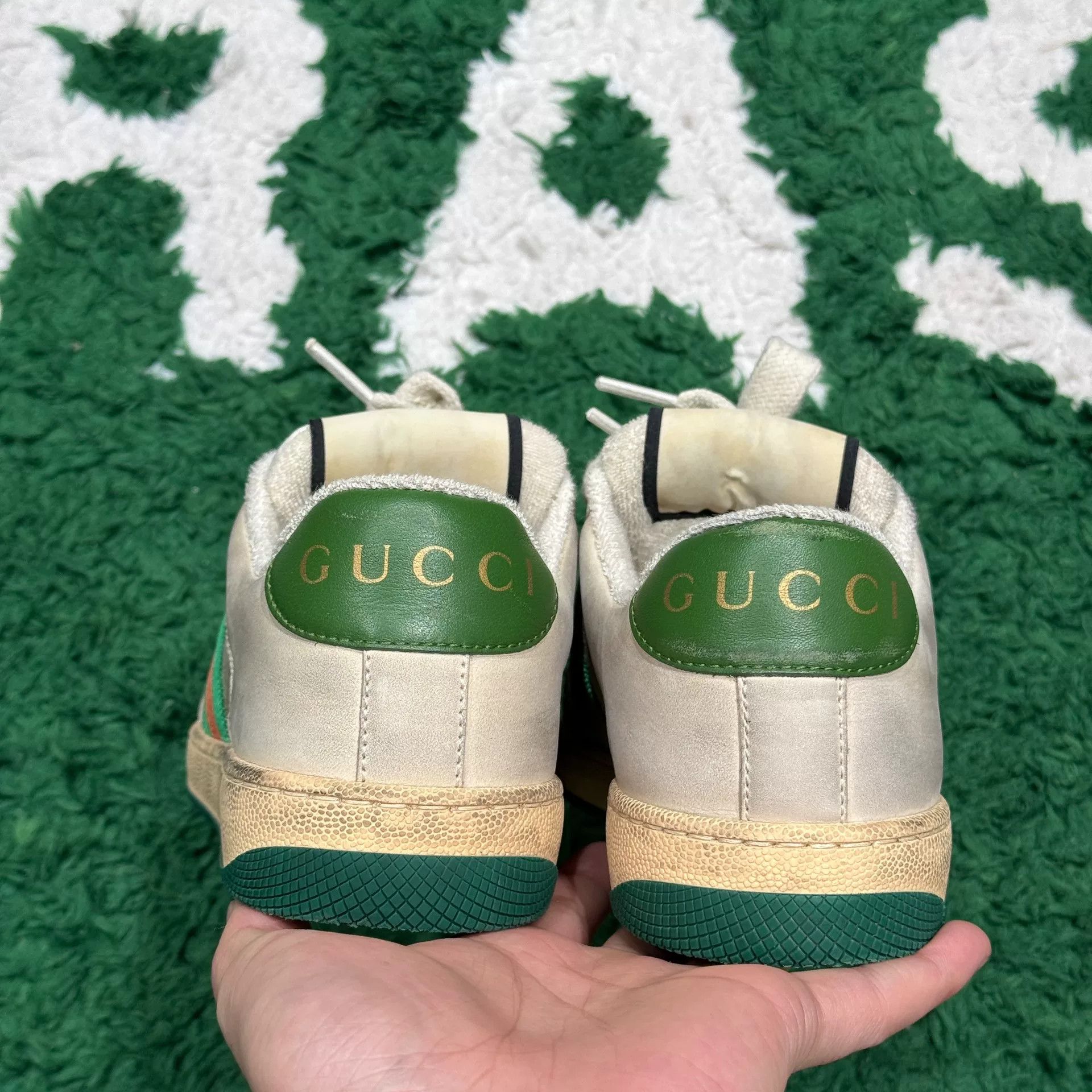 Gucci Gucci Distressed White Lowtop Sneakers us_5-5 Women Size US 5.5 / IT 35.5 - 7 Thumbnail
