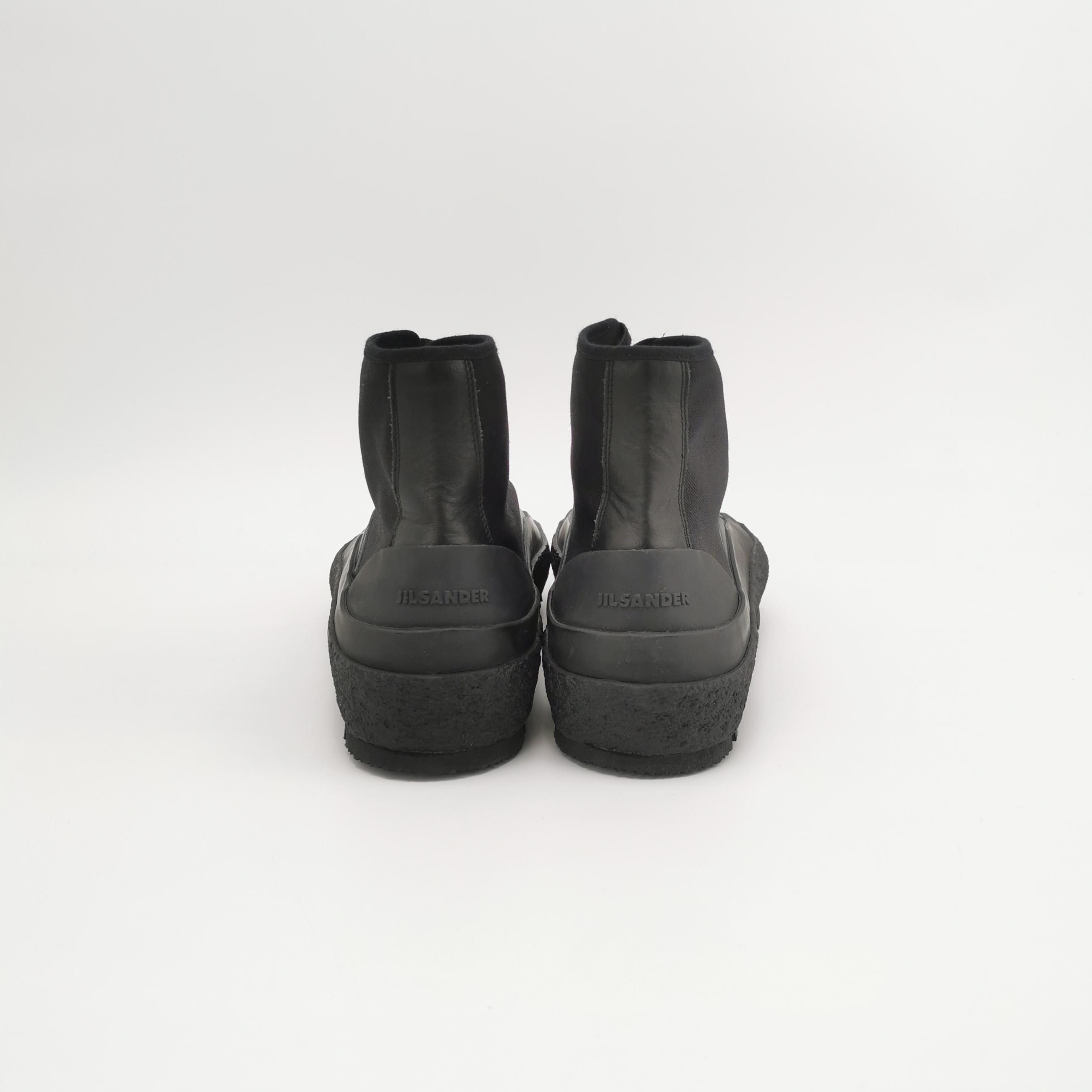 Jil Sander Jil Sander Leather Canvas Sneaker Boots Size 40 Size US 7 / EU 40 - 5 Thumbnail