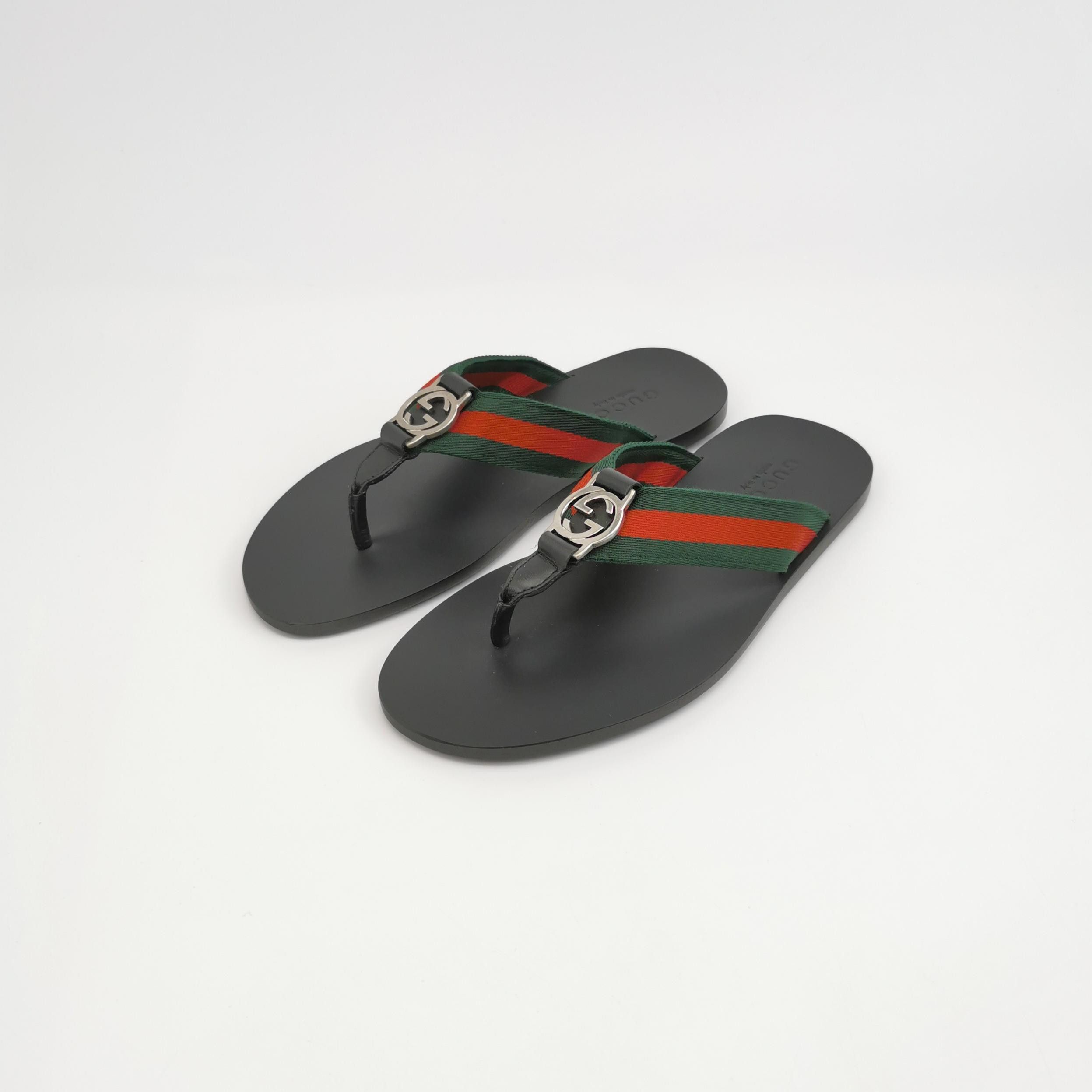 Gucci Gucci Web Stripe GG Thong Sandals 40 Size US 7 / EU 40 - 3 Thumbnail