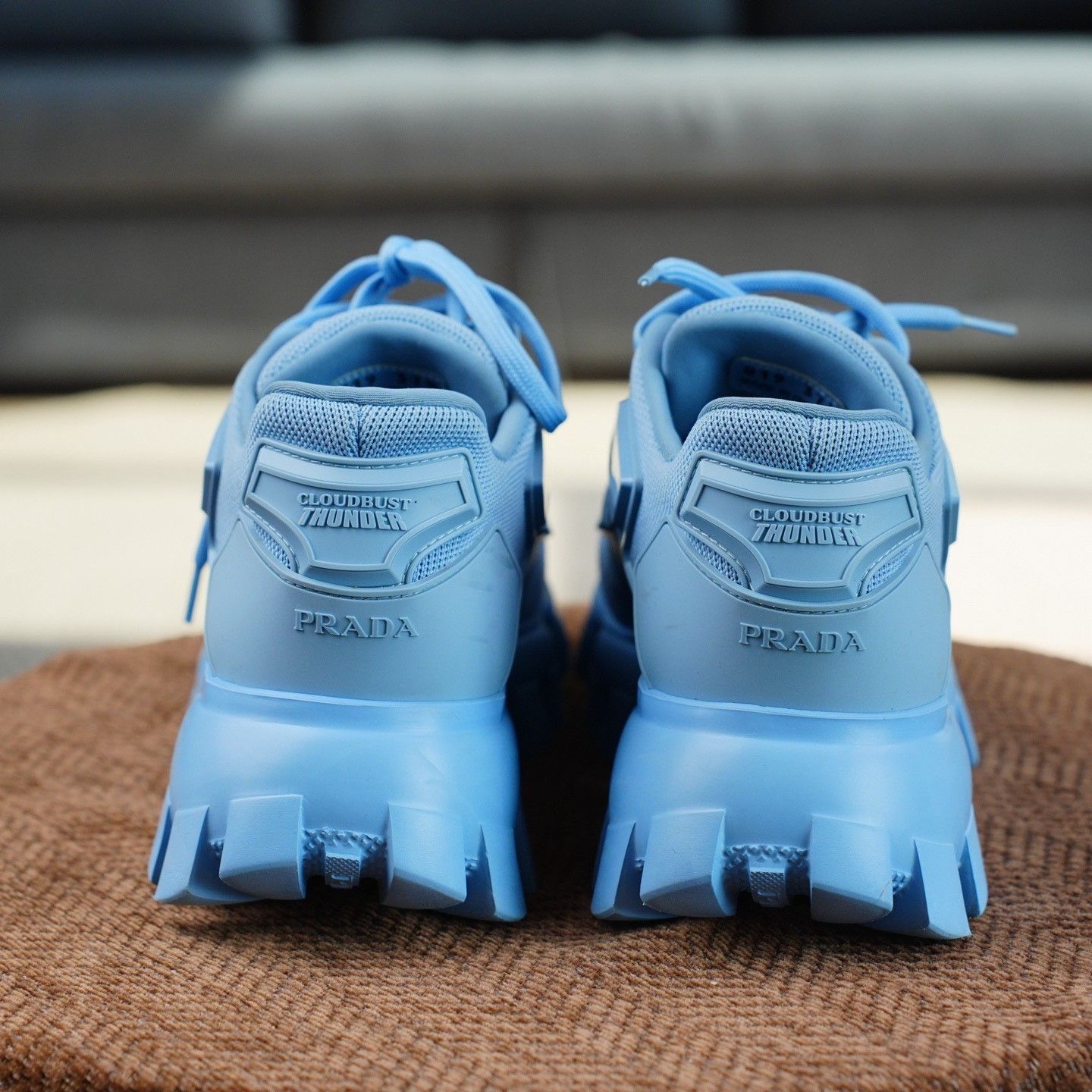 Prada Prada Blue Lowtop Sneakers us_7-5 Women Size US 7.5 / IT 37.5 - 6 Thumbnail