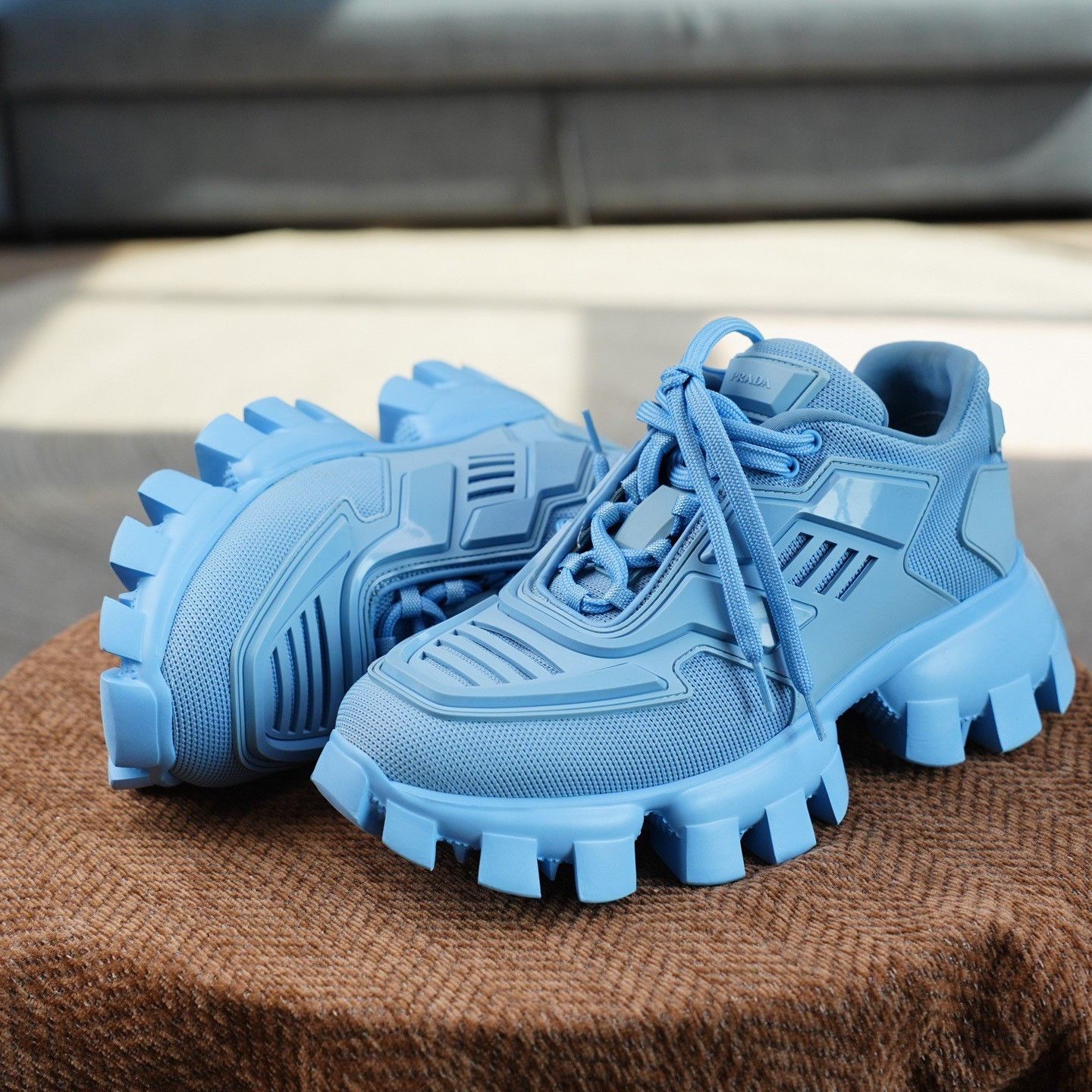 Prada Prada Blue Lowtop Sneakers us_7-5 Women Size US 7.5 / IT 37.5 - 2 Thumbnail