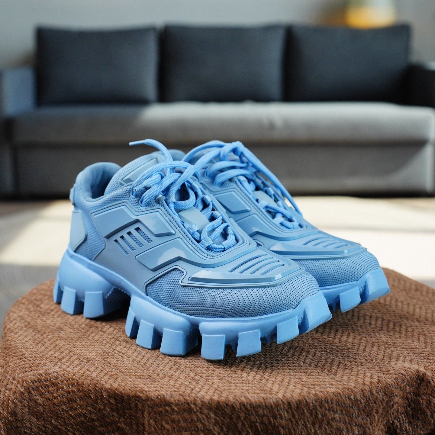 Prada Prada Blue Lowtop Sneakers us_7-5 Women Size US 7.5 / IT 37.5 - 4 Thumbnail