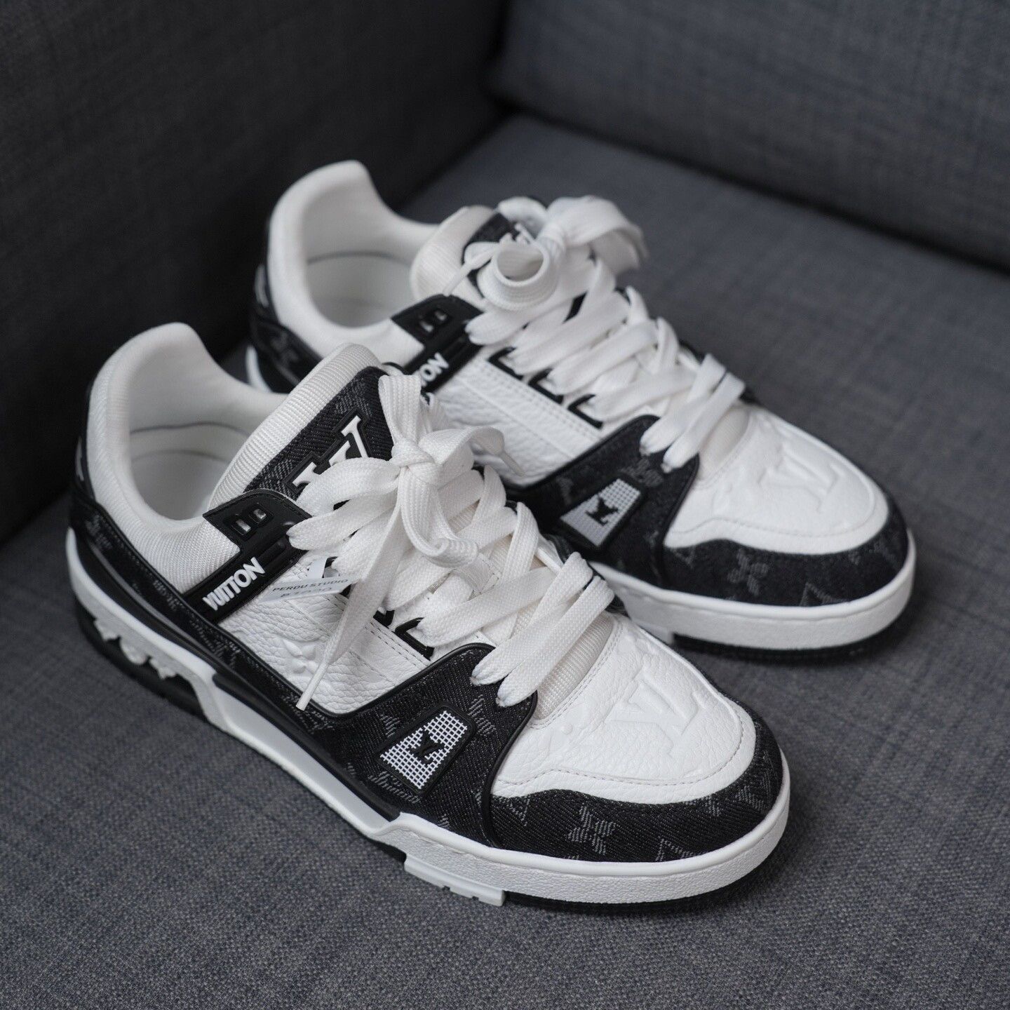 Louis Vuitton Louis Vuitton Training Denim Black Lowtop Sneakers Women Size US 8 / IT 38 - 5 Thumbnail