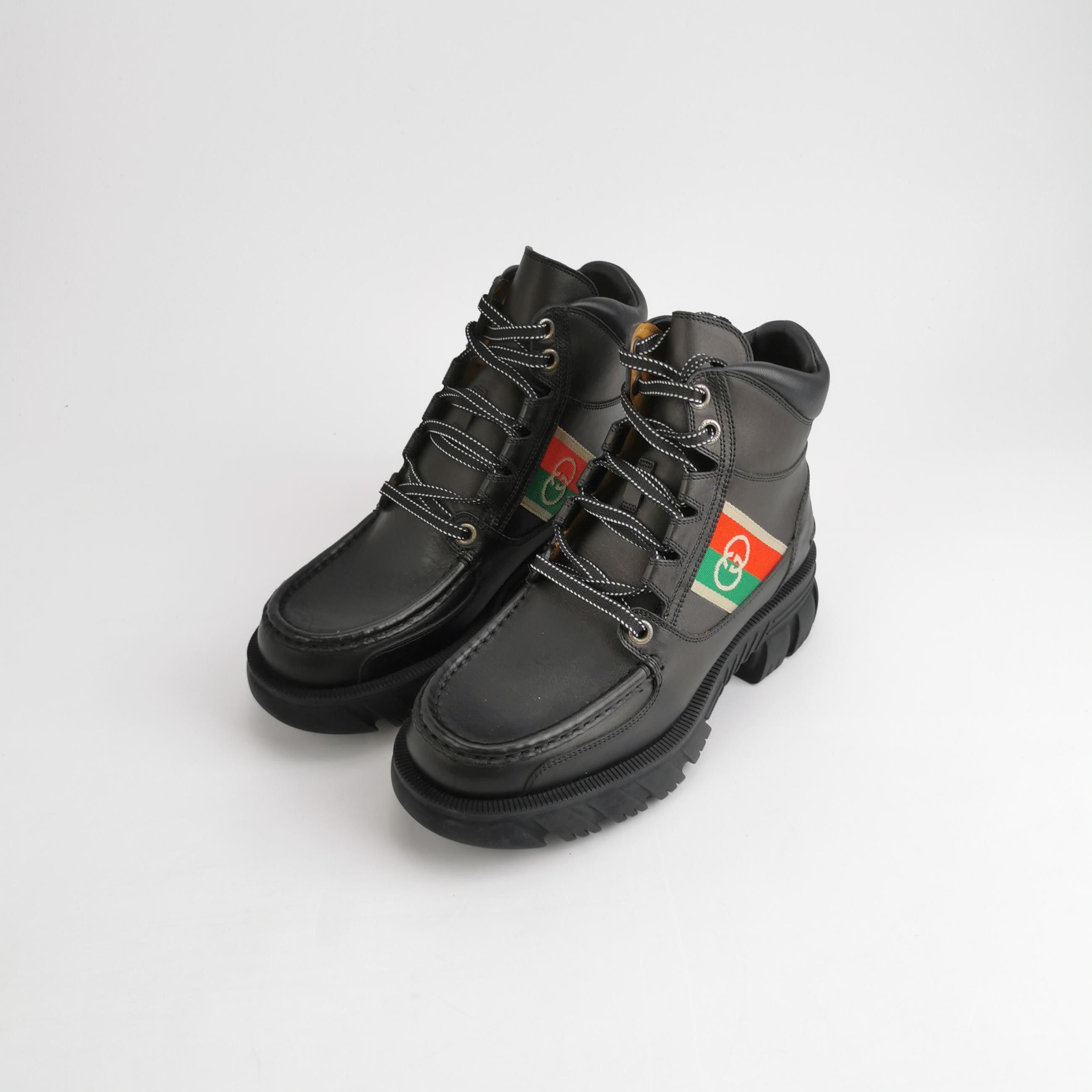 Gucci Gucci Web Stripe Interlocking G Lace-Up Boots 39 Size US 6 / EU 39 - 3 Thumbnail