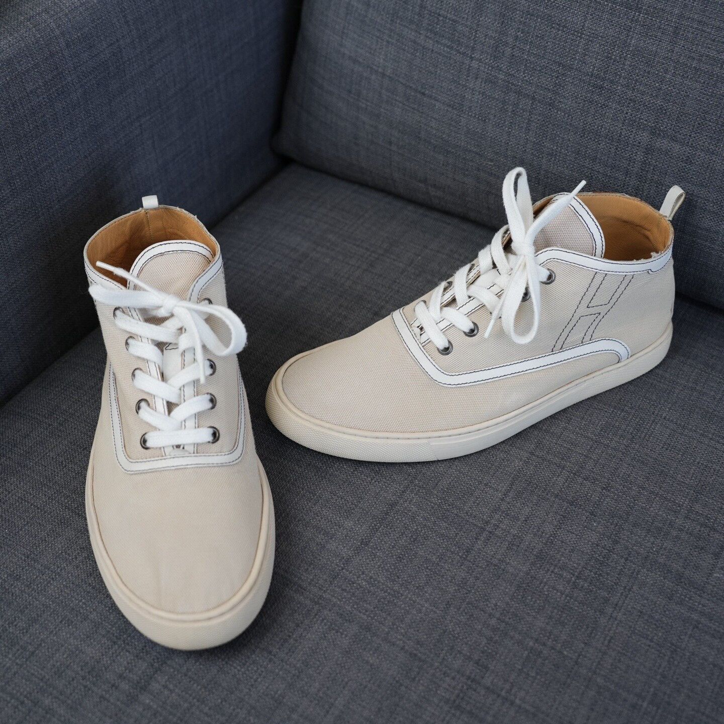 Hermes Hermes Leather Hitop Sneakers 9 Men Size US 9 / EU 42 - 3 Thumbnail