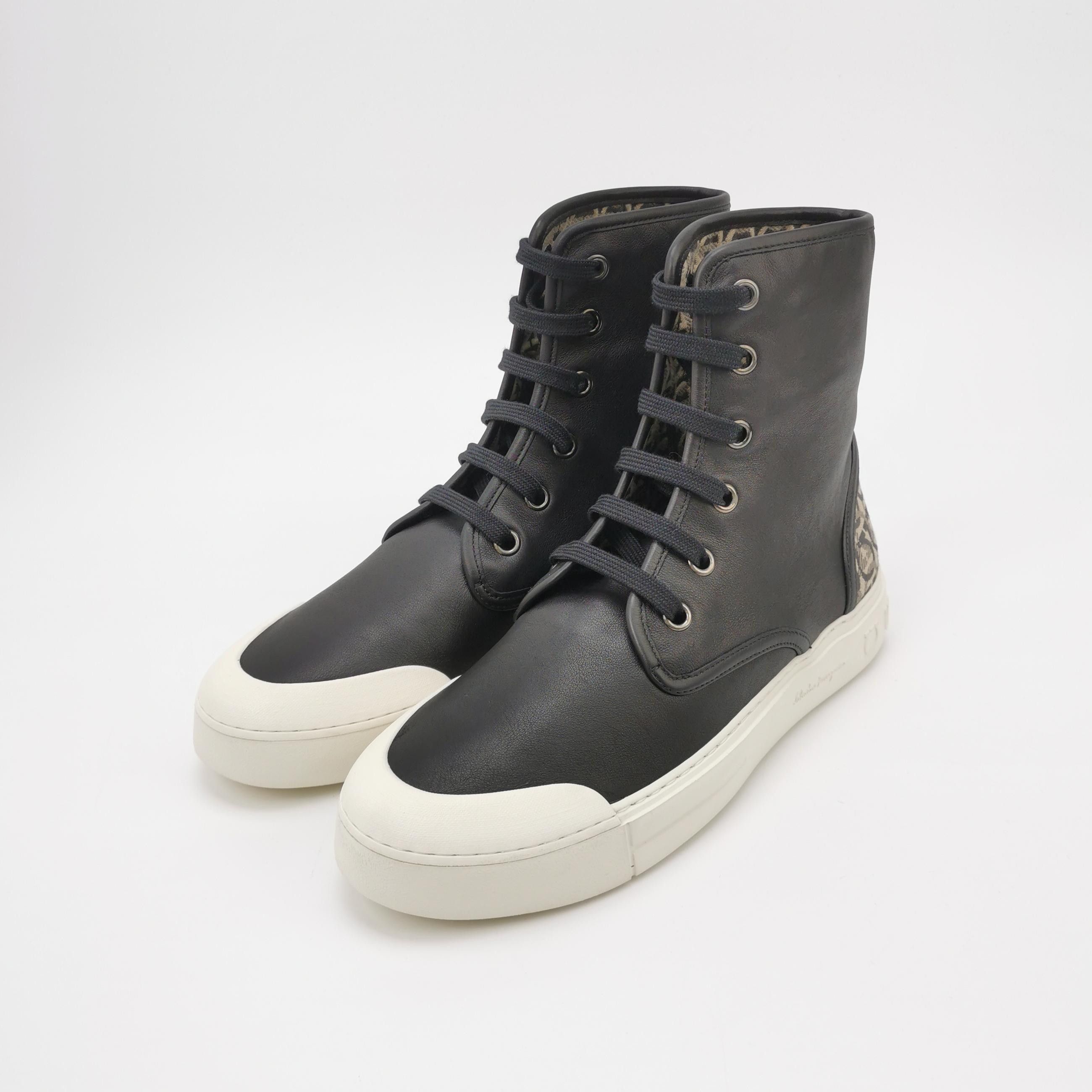 Salvatore Ferragamo Salvatore Ferragamo Gancini Leather High Top Sneakers 42 Size US 9 / EU 42 - 3 Thumbnail