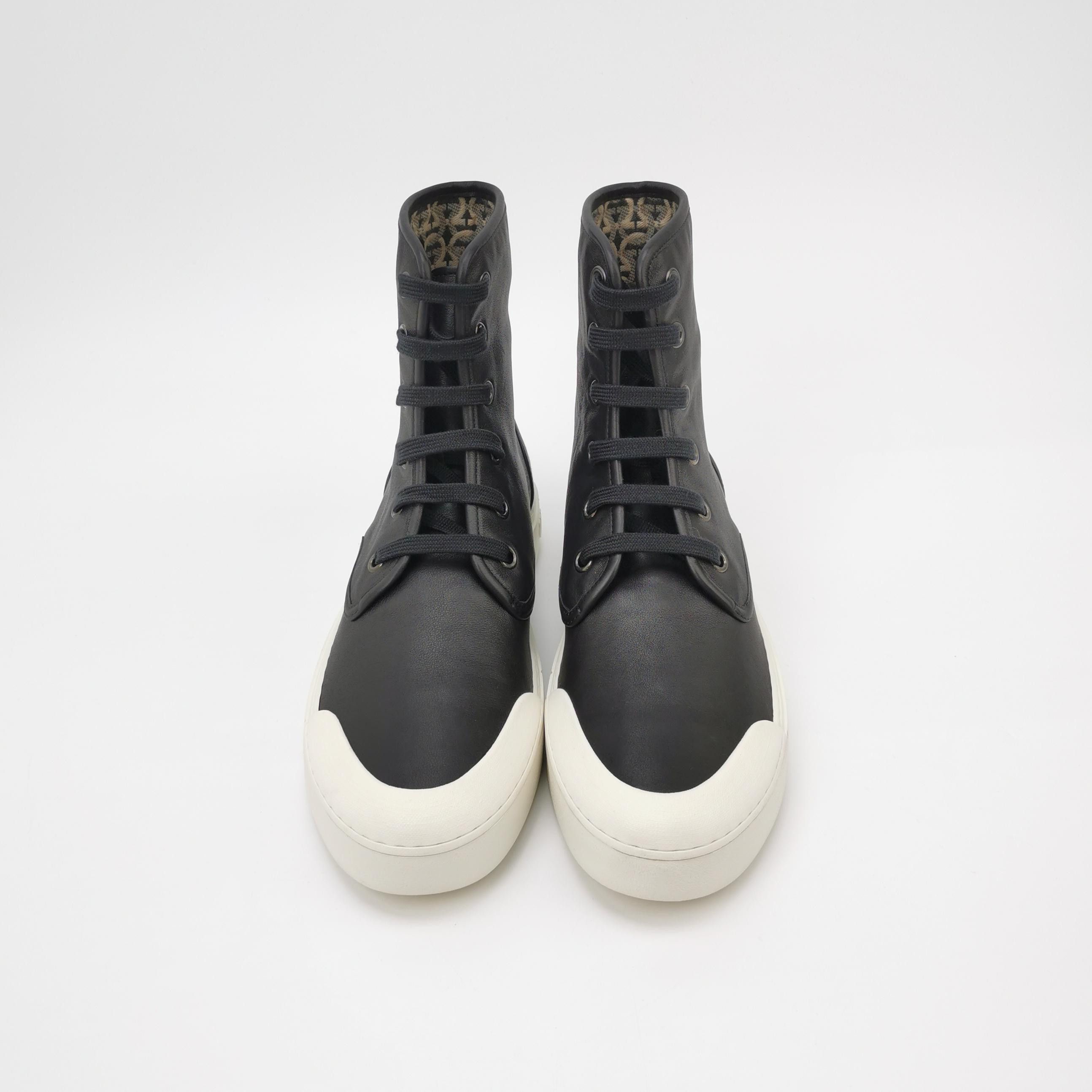Salvatore Ferragamo Salvatore Ferragamo Gancini Leather High Top Sneakers 42 Size US 9 / EU 42 - 4 Thumbnail