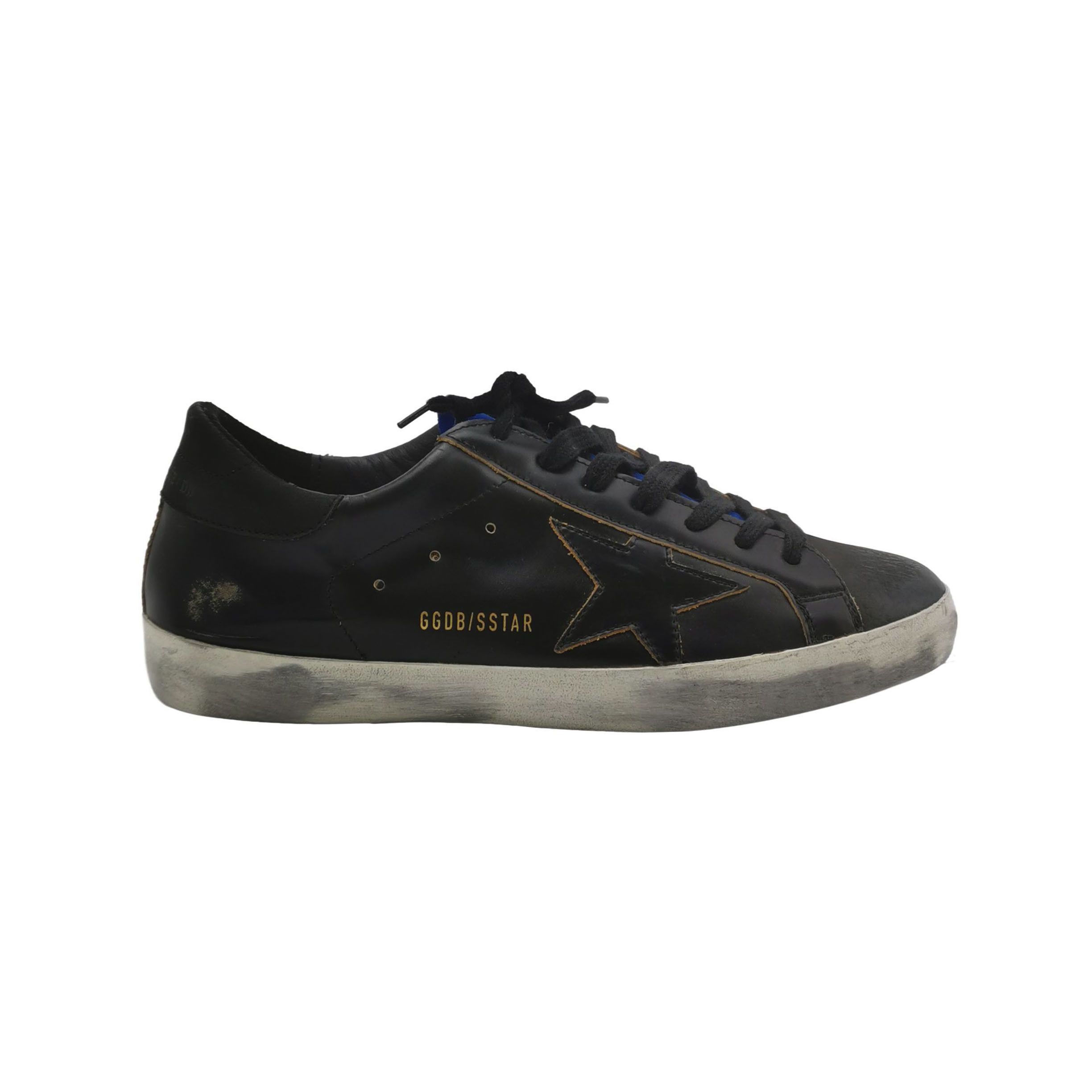 Golden Goose Golden Goose Super-Star Black Leather Sneakers 41 Size US 8 / EU 41 - 2 Thumbnail